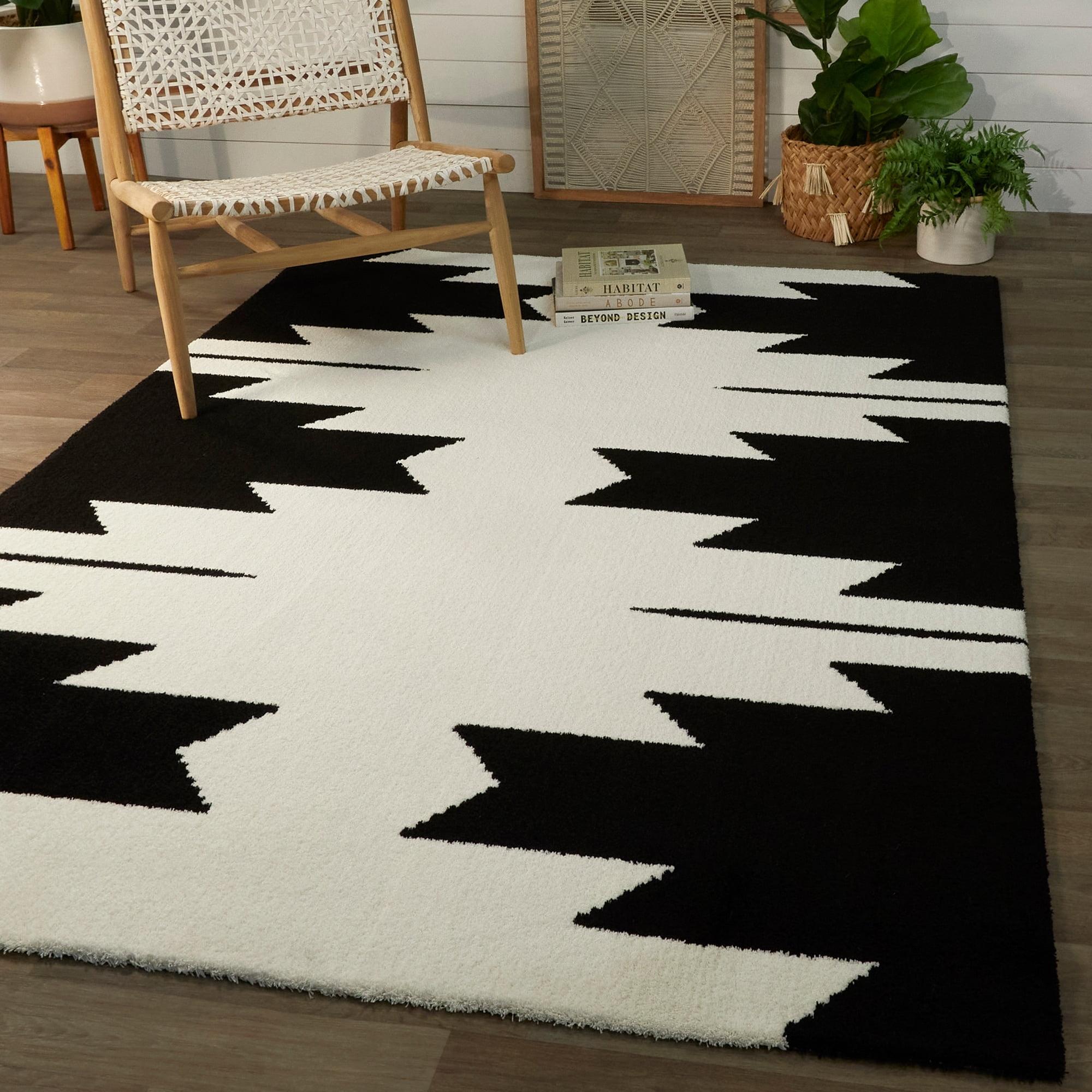 Nicholas Black 5' x 7' Rectangular Synthetic Area Rug