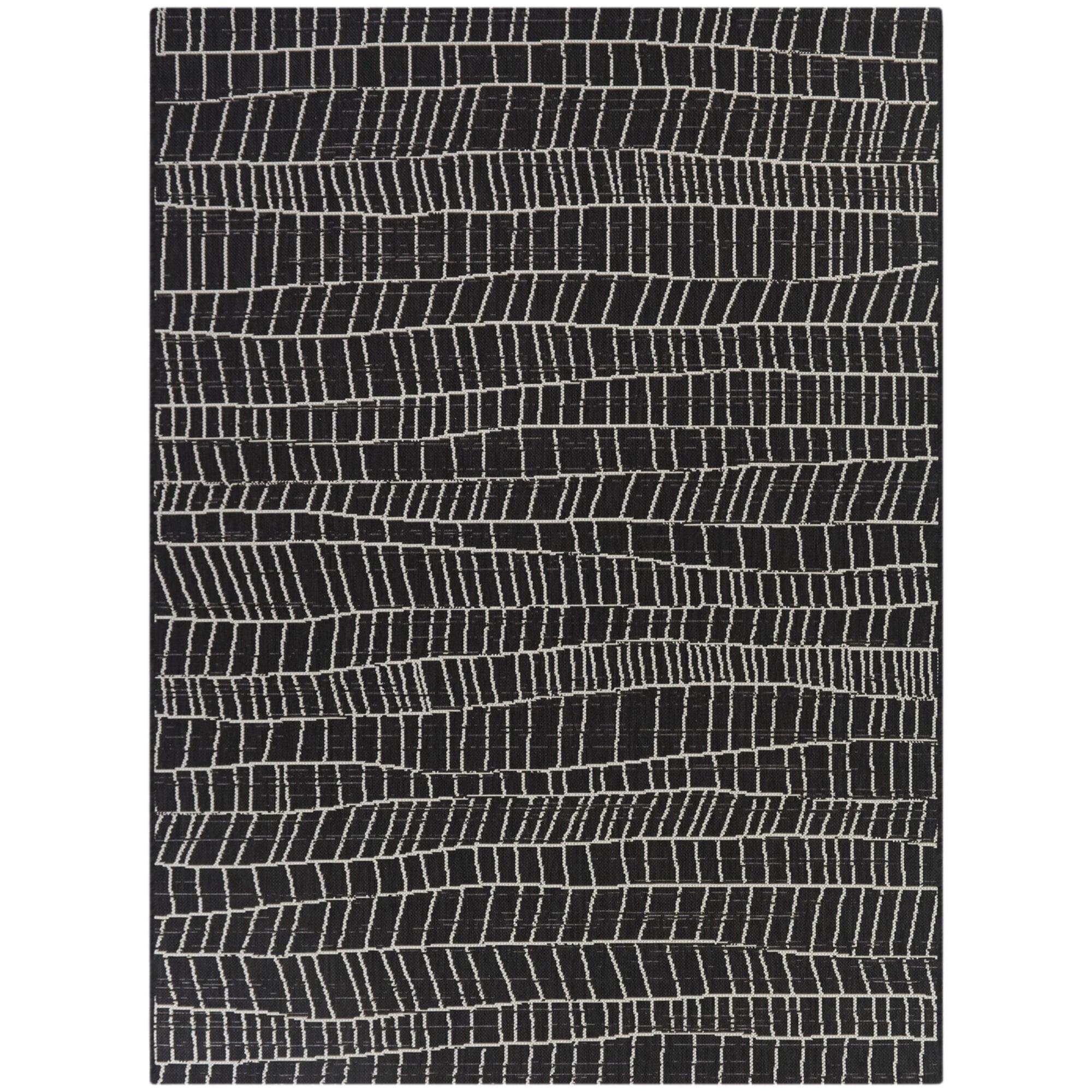 Balta Siegel Modern Geometric Indoor/Outdoor Area Rug 5'3" x 7' - Charcoal