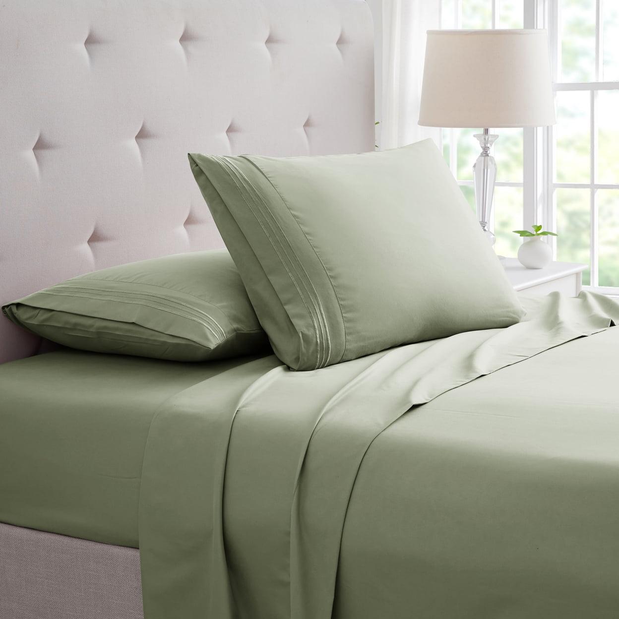Bamboo Comfort Bamboo 1800 Thread Count 3 Line Embroidered Deep Pocket Sheet Set (4pc)