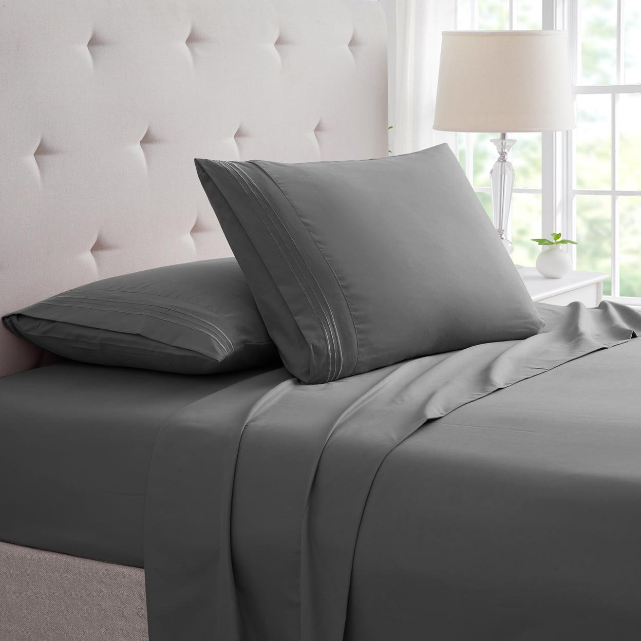 Bamboo Comfort Bamboo 1800 Thread Count 3 Line Embroidered Deep Pocket Sheet Set (4pc)