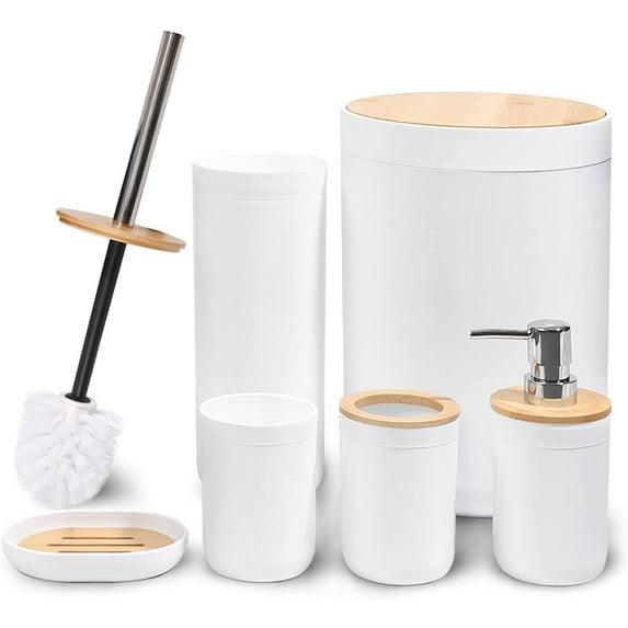 Home-Complete 6-Pc Bathroom Accessories Set, White