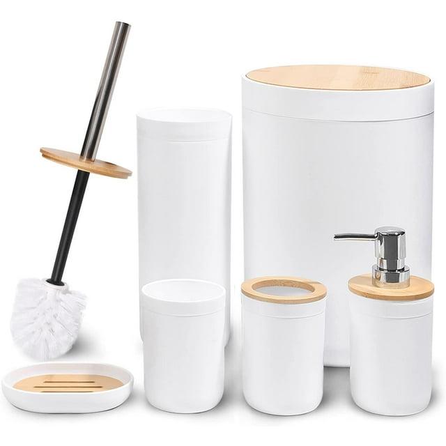 Home-Complete 6-Pc Bathroom Accessories Set, White