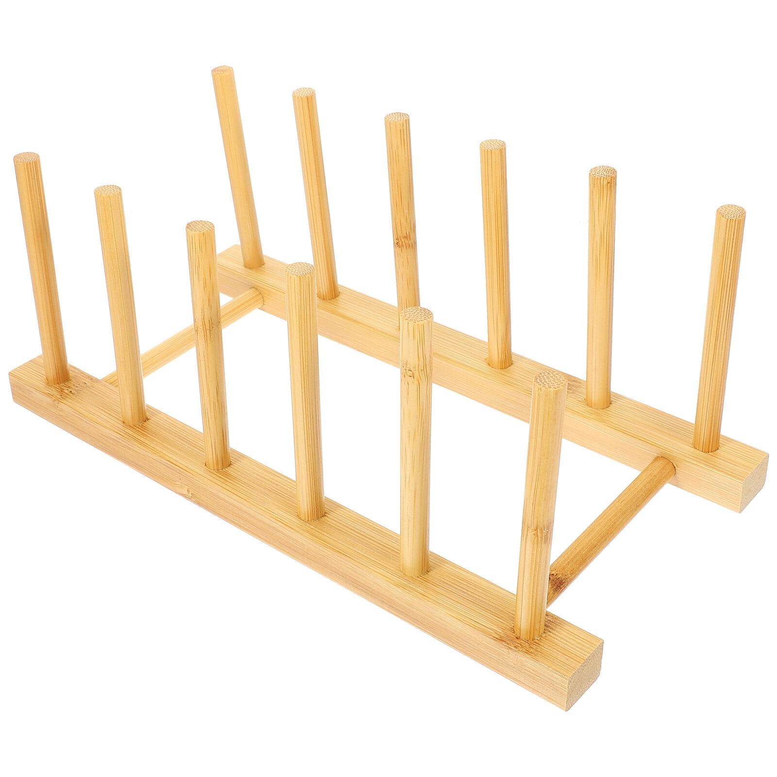 Natural Bamboo Kitchen Dish and Plate Drying Rack