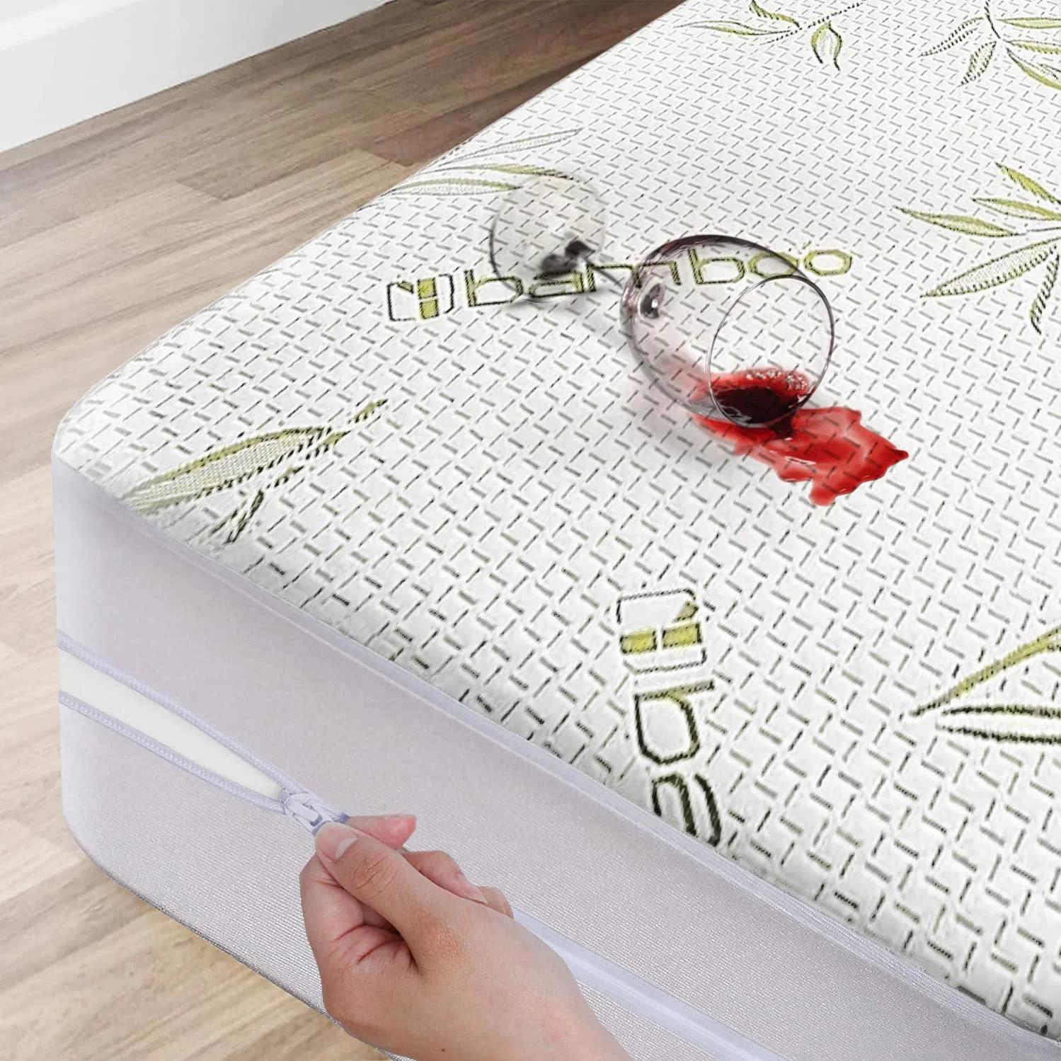 King Size Bamboo Waterproof Cooling Mattress Protector with Zipper