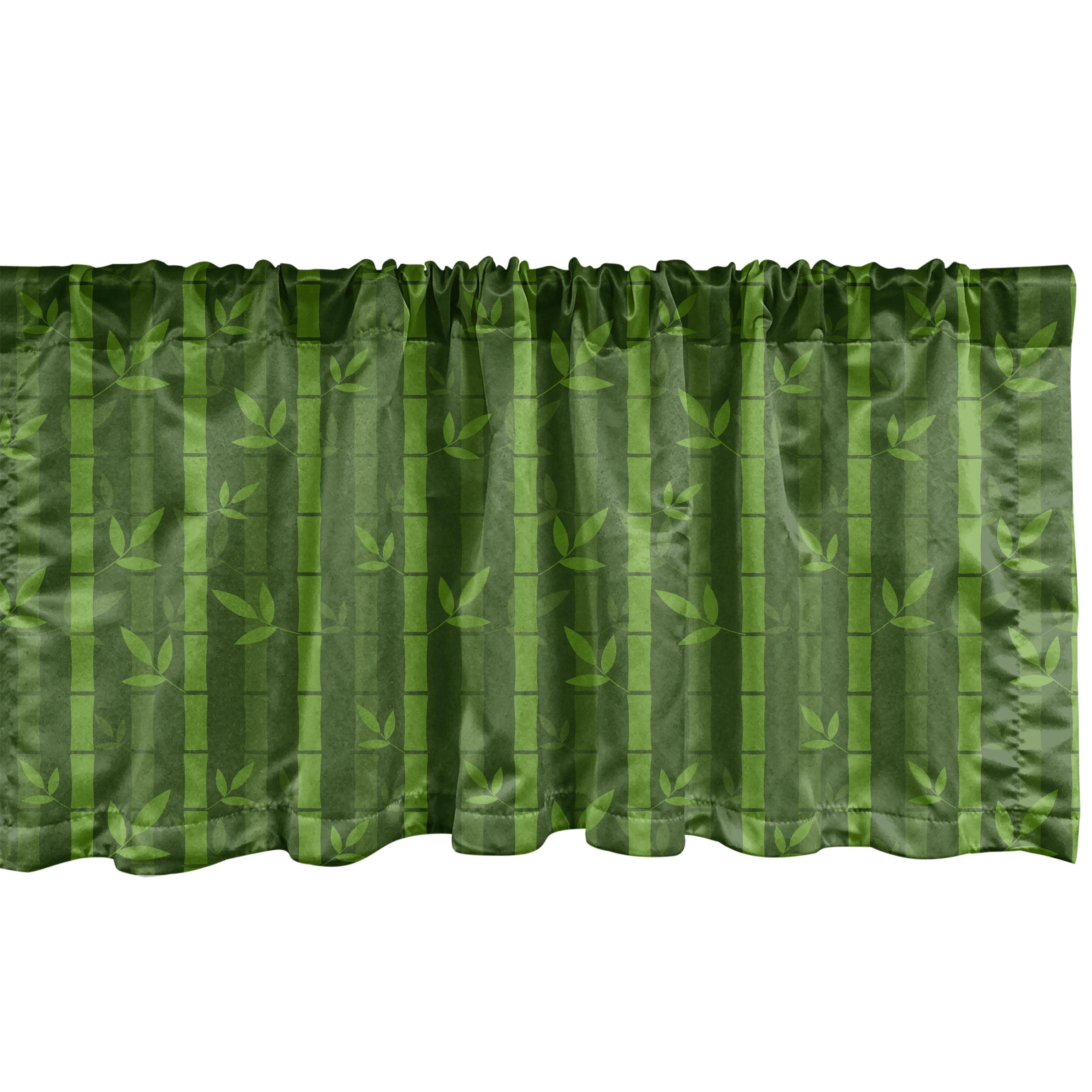 Ambesonne Asian Print Valance Pack of 2 Japanese Pattern Art  Olive Green and Lime Green