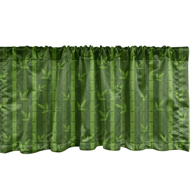 Ambesonne Ambesonne Asian Print Valance Pack of 2 Japanese Pattern Art  Olive Green and Lime Green