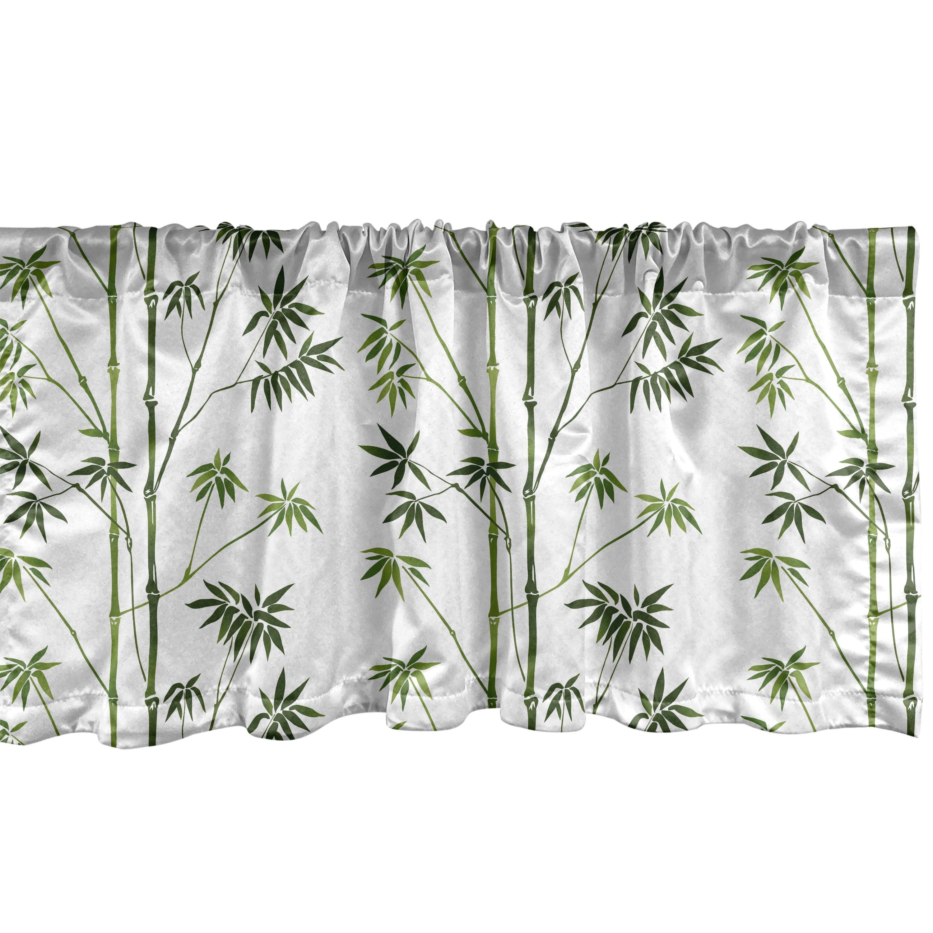 Ambesonne Asian Print Valance Pack of 2 Exotic Foliage Pattern  Olive Green Evergreen