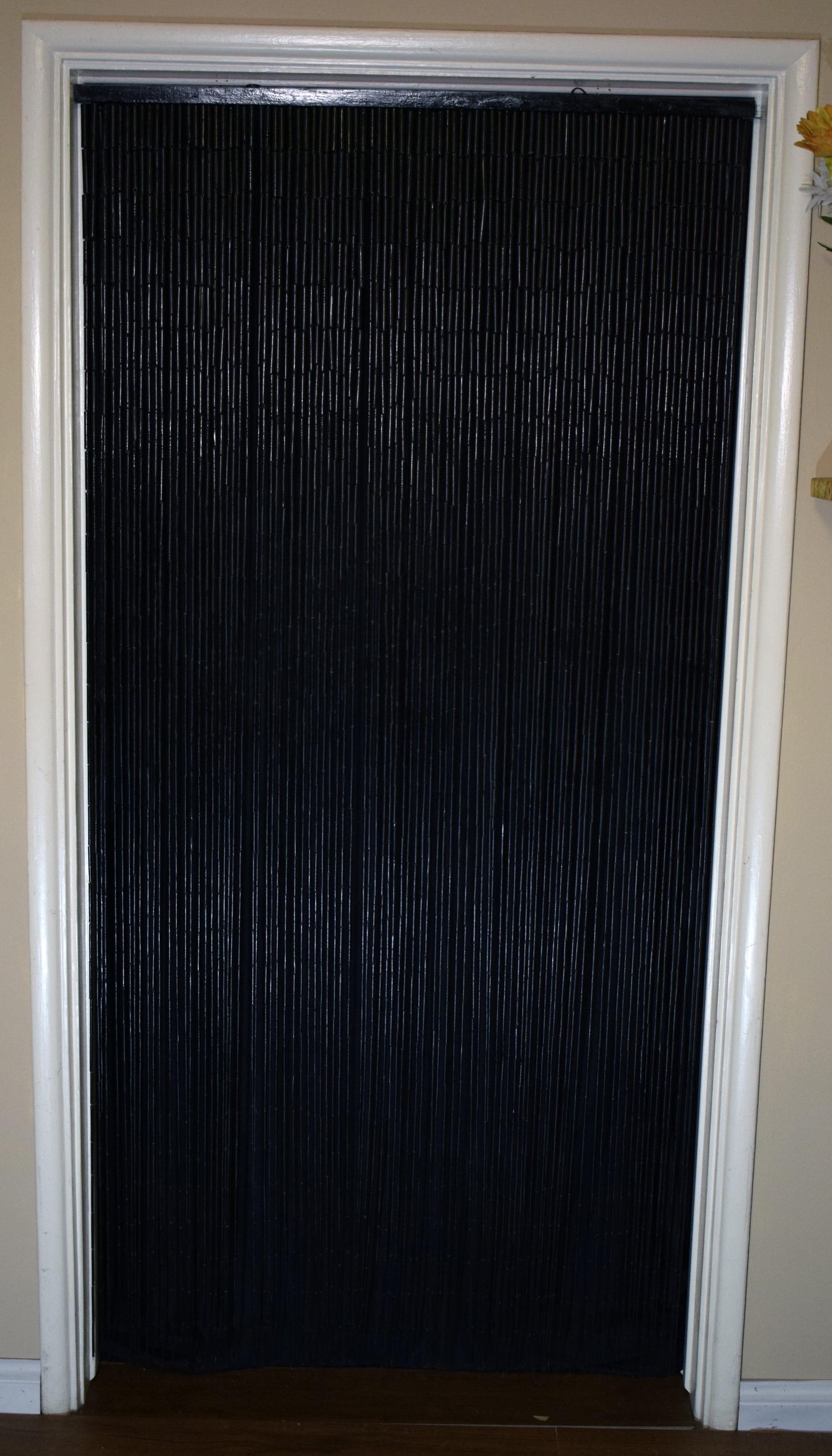 Bamboo54 Handmade Room Divider Curtain with Beads, Door Shoji Room Divider, Black, Brown