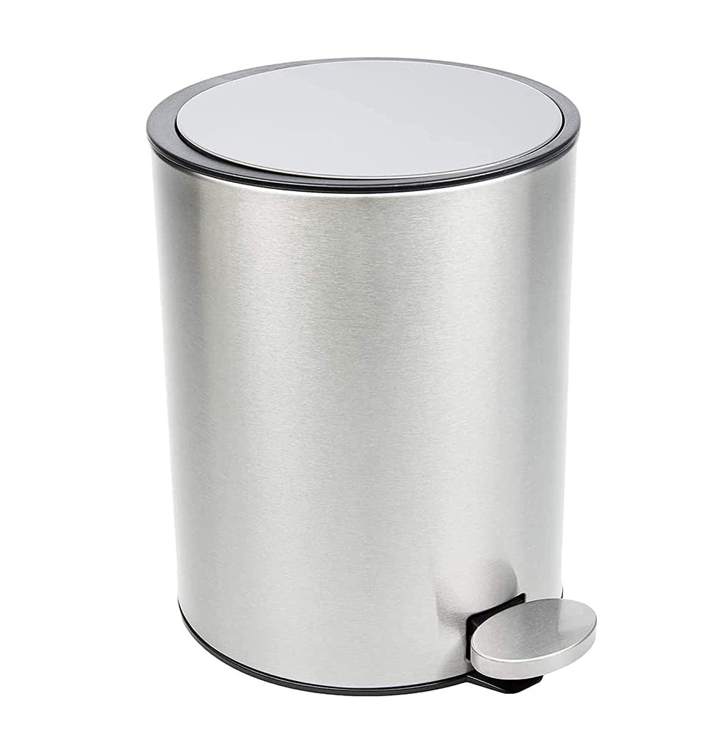 Bamodi 3L Stainless Steel Bathroom Wastebasket with Removable Inner Bucket & Lid