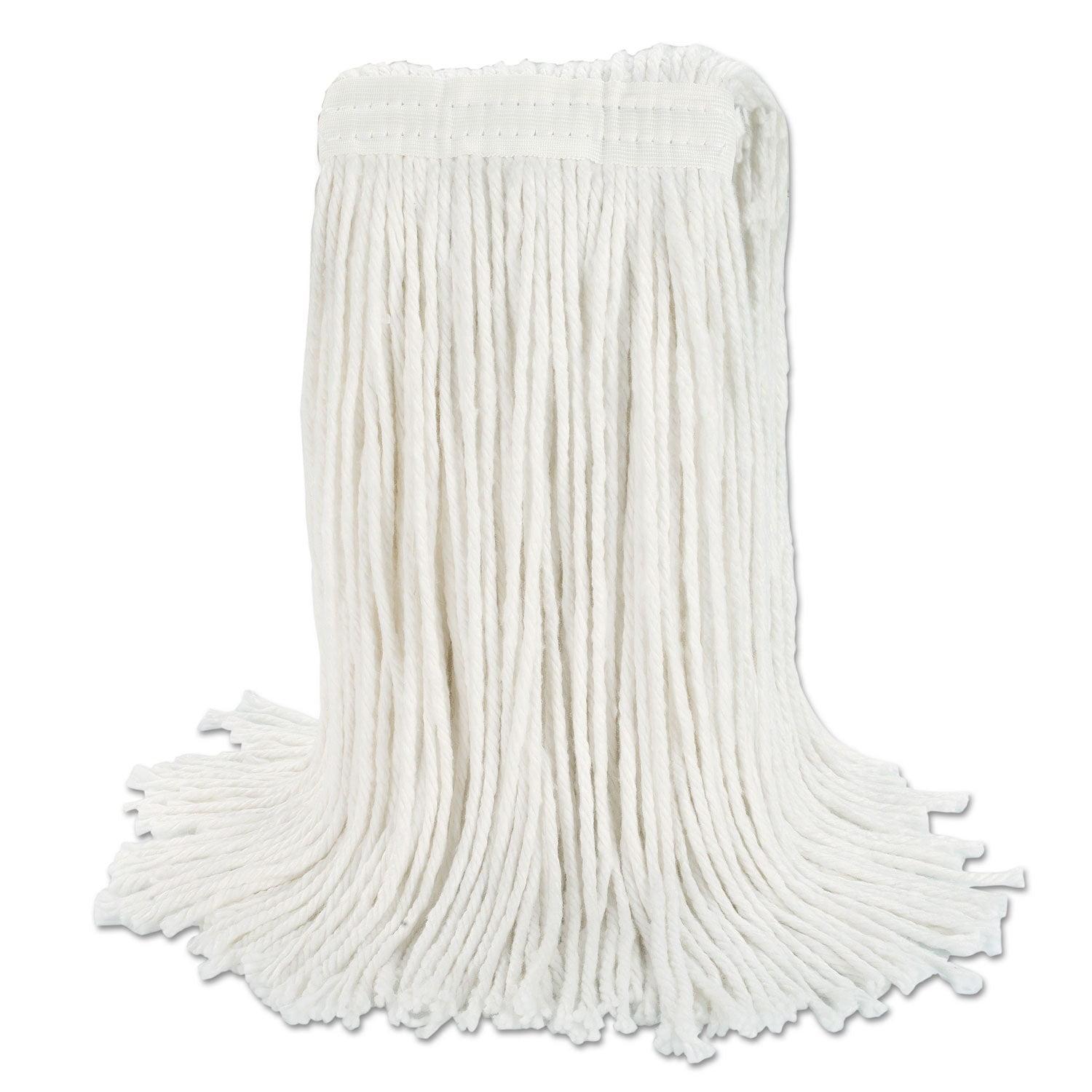 Boardwalk Banded Rayon Cut-End Mop Heads, #24, White, 1.25" Headband, 12/Carton