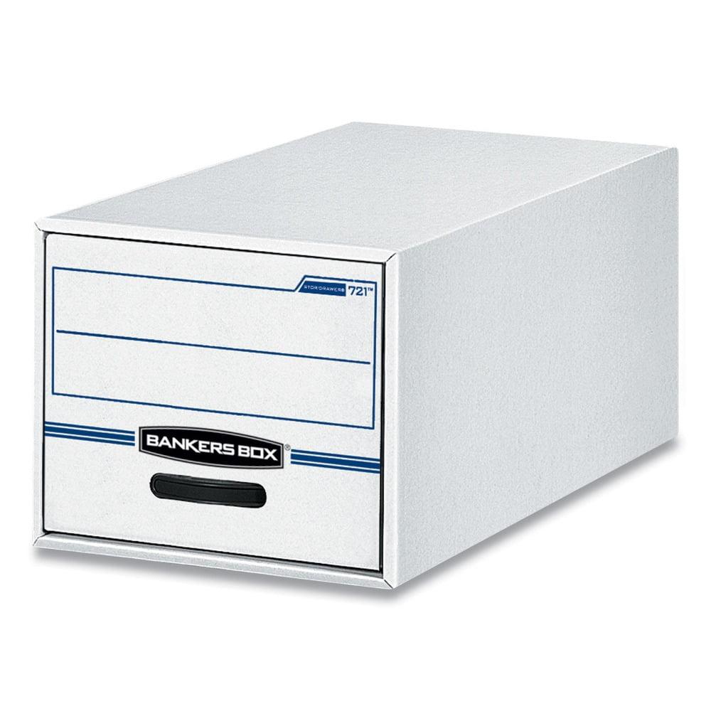 White and Blue Legal Size Corrugated Cardboard Storage Drawer