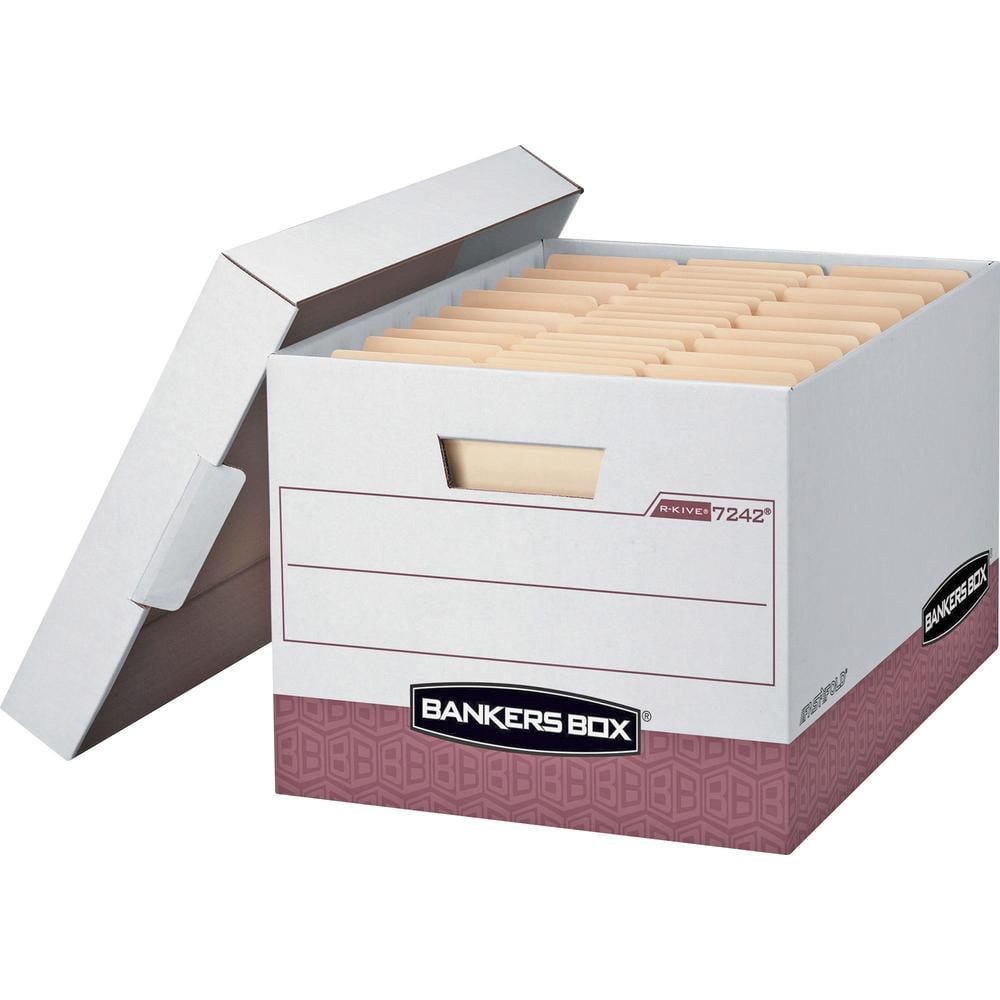 Bankers Box, FEL07242, Bankers Box R-Kive Storage Boxes, 12 / Carton, White,Blue
