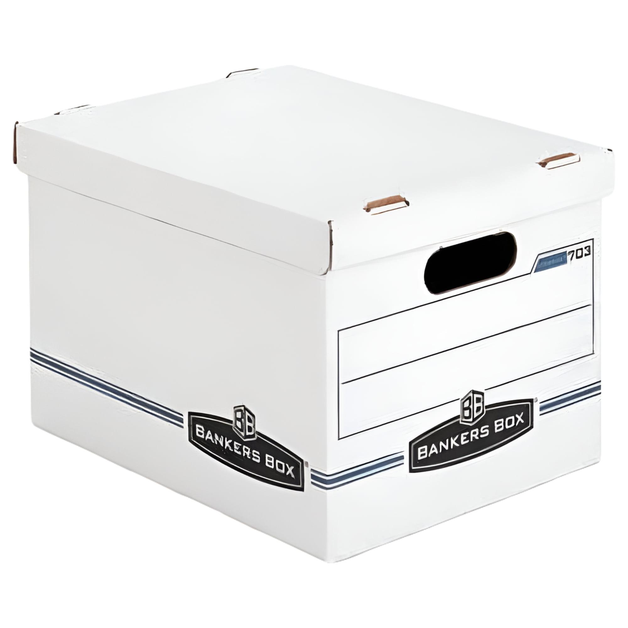 Bankers Box Heavy Duty White Storage Boxes 10x12x15" 10 Pack