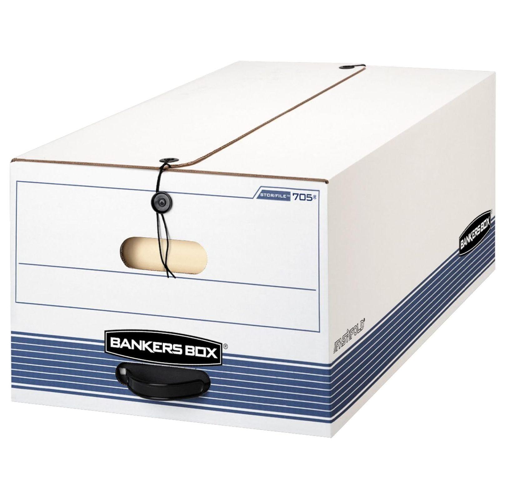 White and Blue Medium-Duty Storage Box with Handle