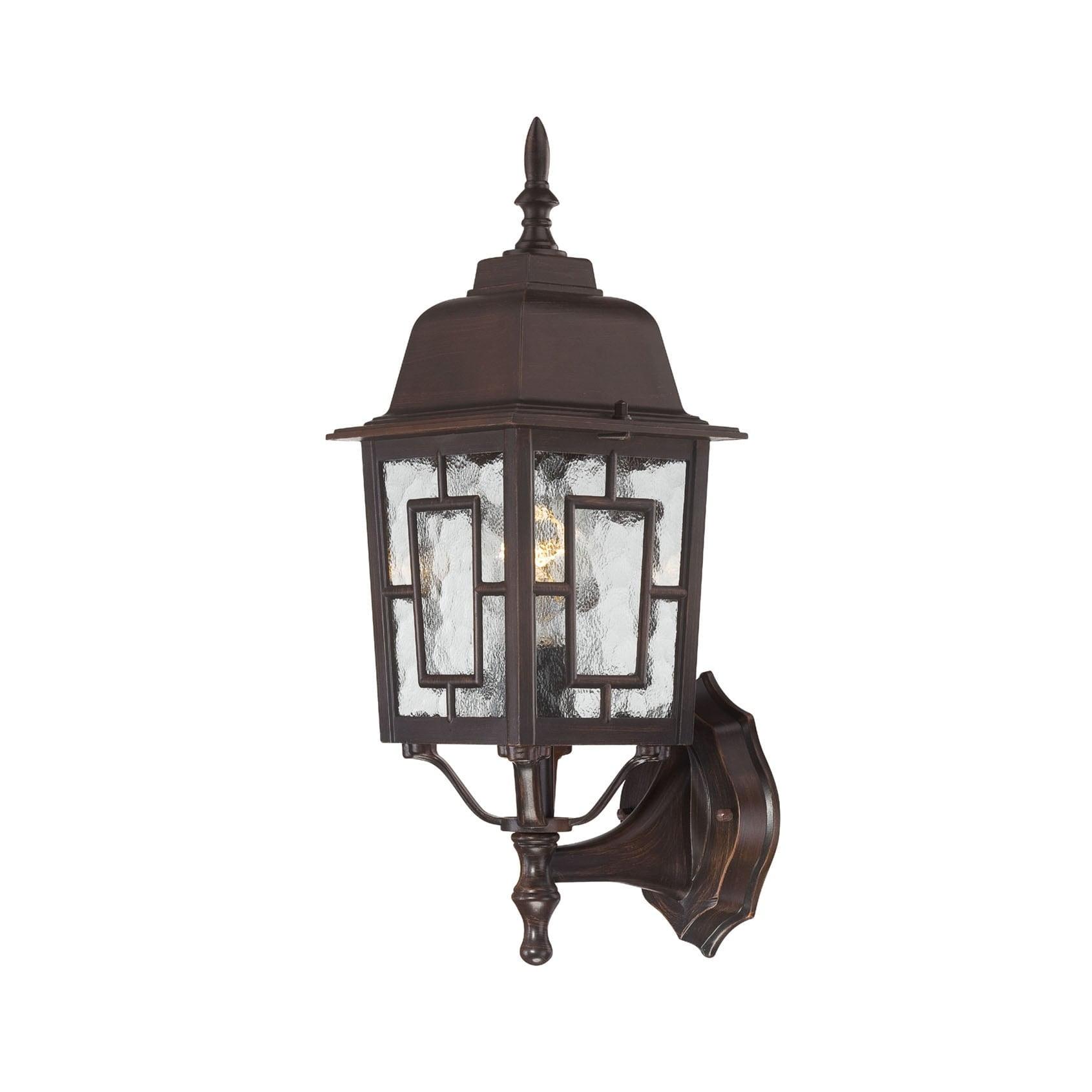 Rustic Bronze 17" Outdoor Wall Lantern with Clear Glass