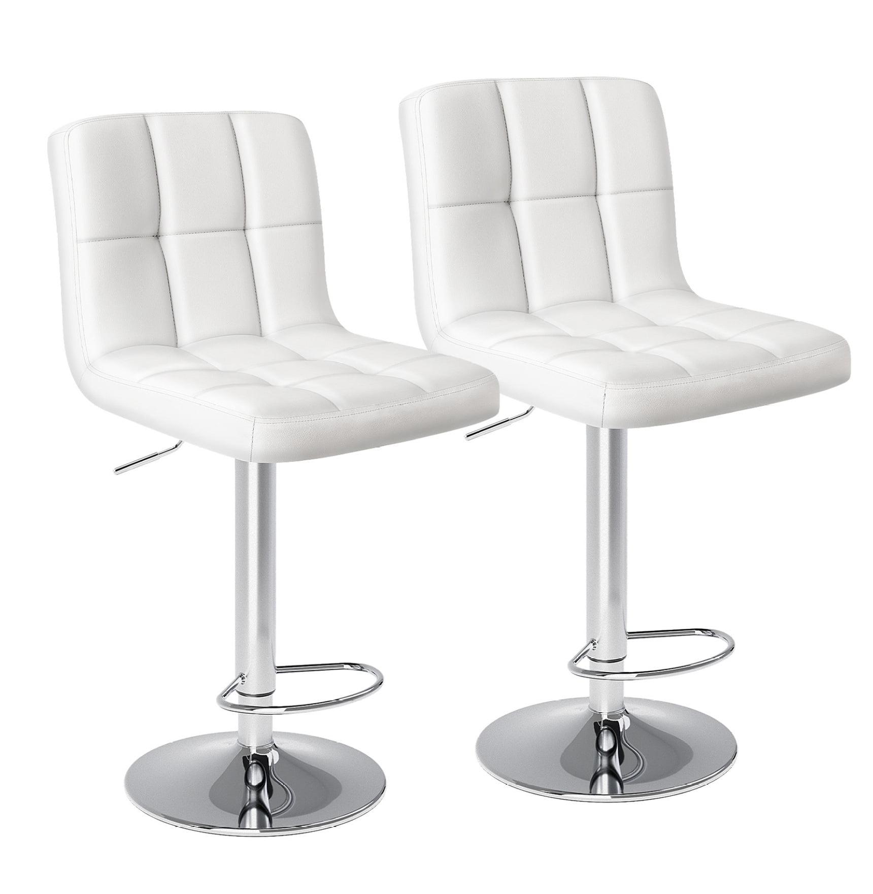 Bar Stools 1 Set Of 2, Counter Height Bar Stools, Square Cushion Bar Stools With Back, Footstool, Cafe, 2 Pieces