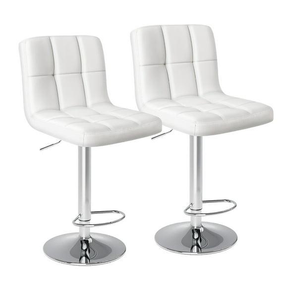 Bar Stools 1 Set Of 2, Counter Height Bar Stools, Square Cushion Bar Stools With Back, Footstool, Cafe, 2 Pieces