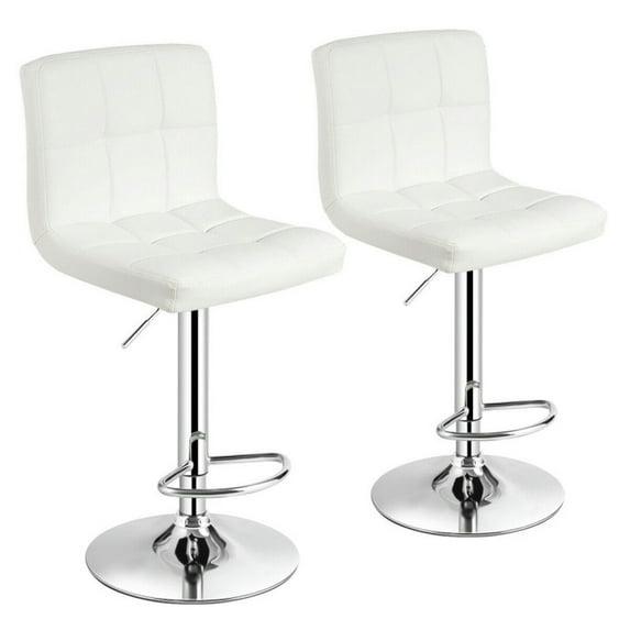 Bar Stools 1 Set Of 2, Counter Height Bar Stools, Square Cushion Bar Stools With Back, Footstool, Cafe, 2 Pieces