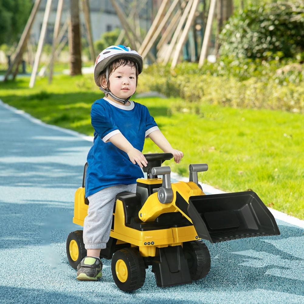 Yellow and Black Caterpillar Licensed Kids Ride-On Excavator