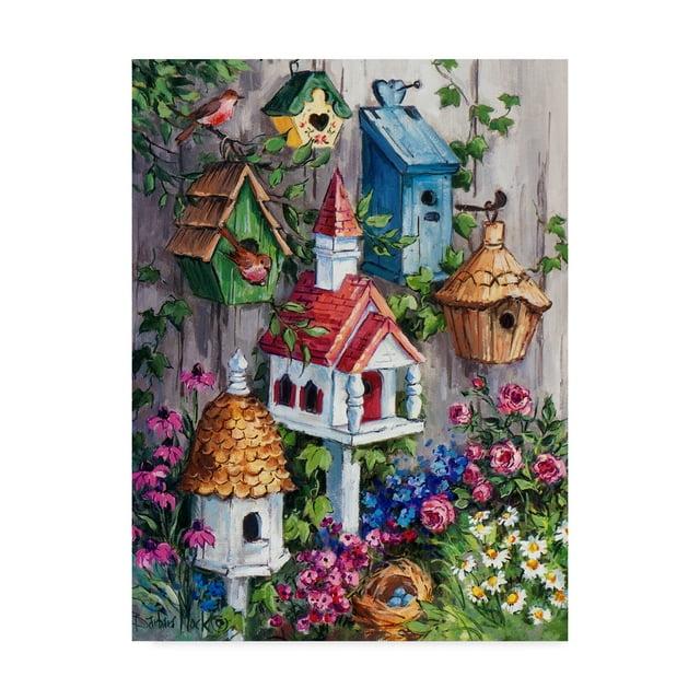 Trademark Fine Art - Barbara Mock 'Birdhouse Cottage' Canvas Art - 14x19