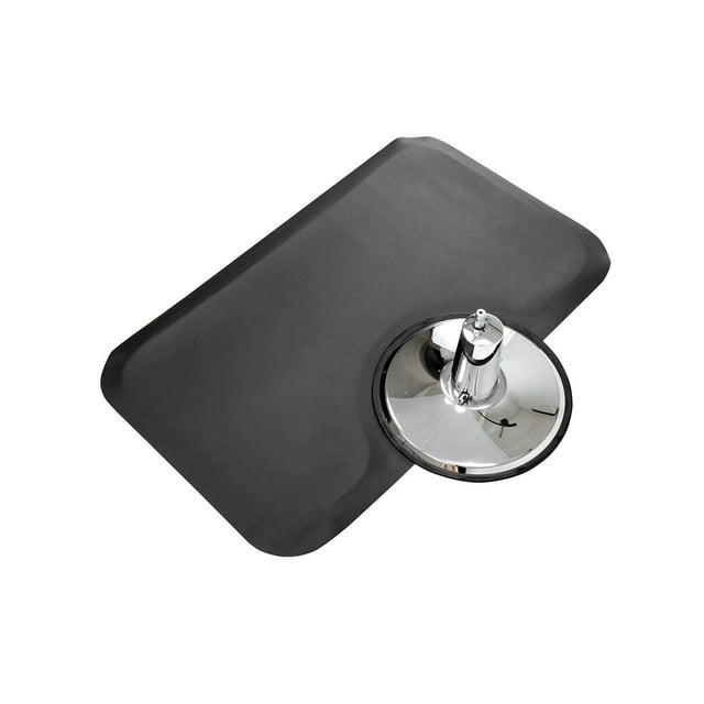 BarberPub Black Polyurethane Sponge Barber Chair Mat Anti Fatigue Matting, Rectangle 0035