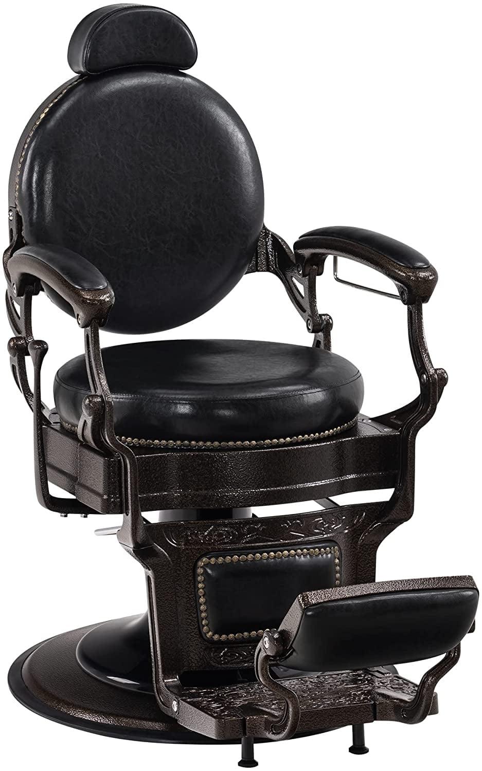 BarberPub Heavy Duty Vintage Barber Chair,  Salon Chair with Metal Frame