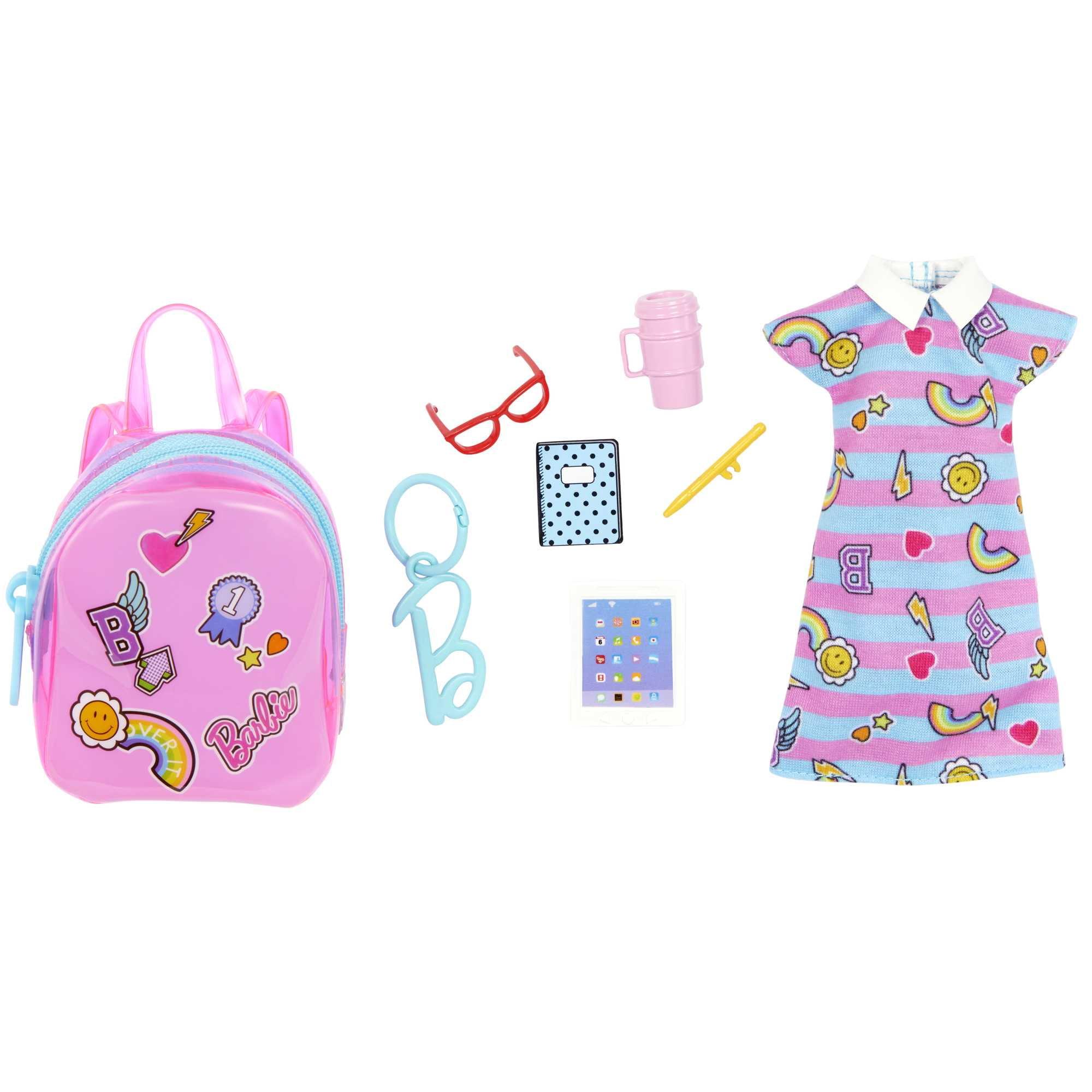 Barbie Clothes, Deluxe Bag with School Outfit and Themed Accessories