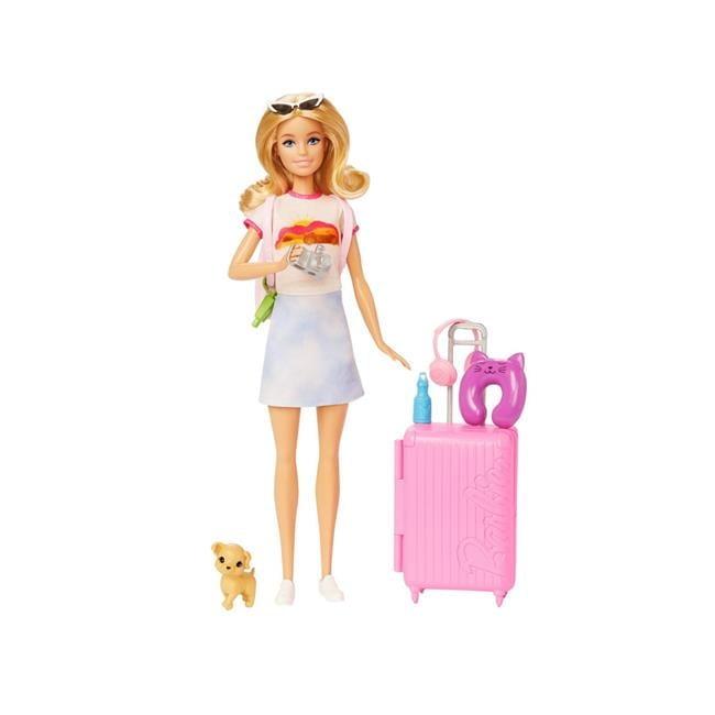 Barbie Doll and Accessories Travel Set with Puppy
