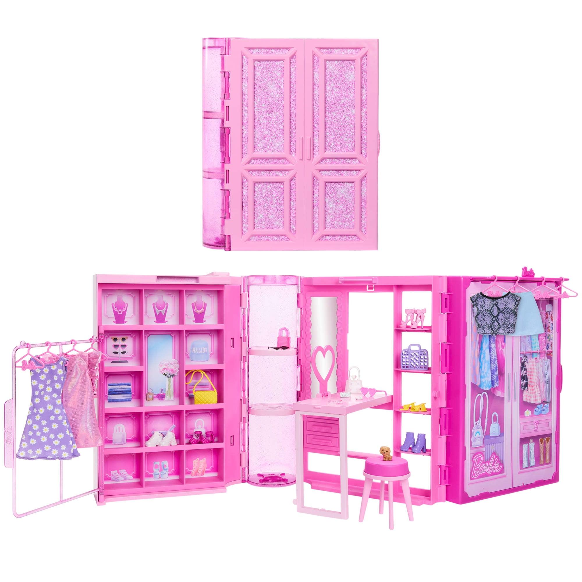 Barbie Dream Closet Pink Glitter Playset with Accessories