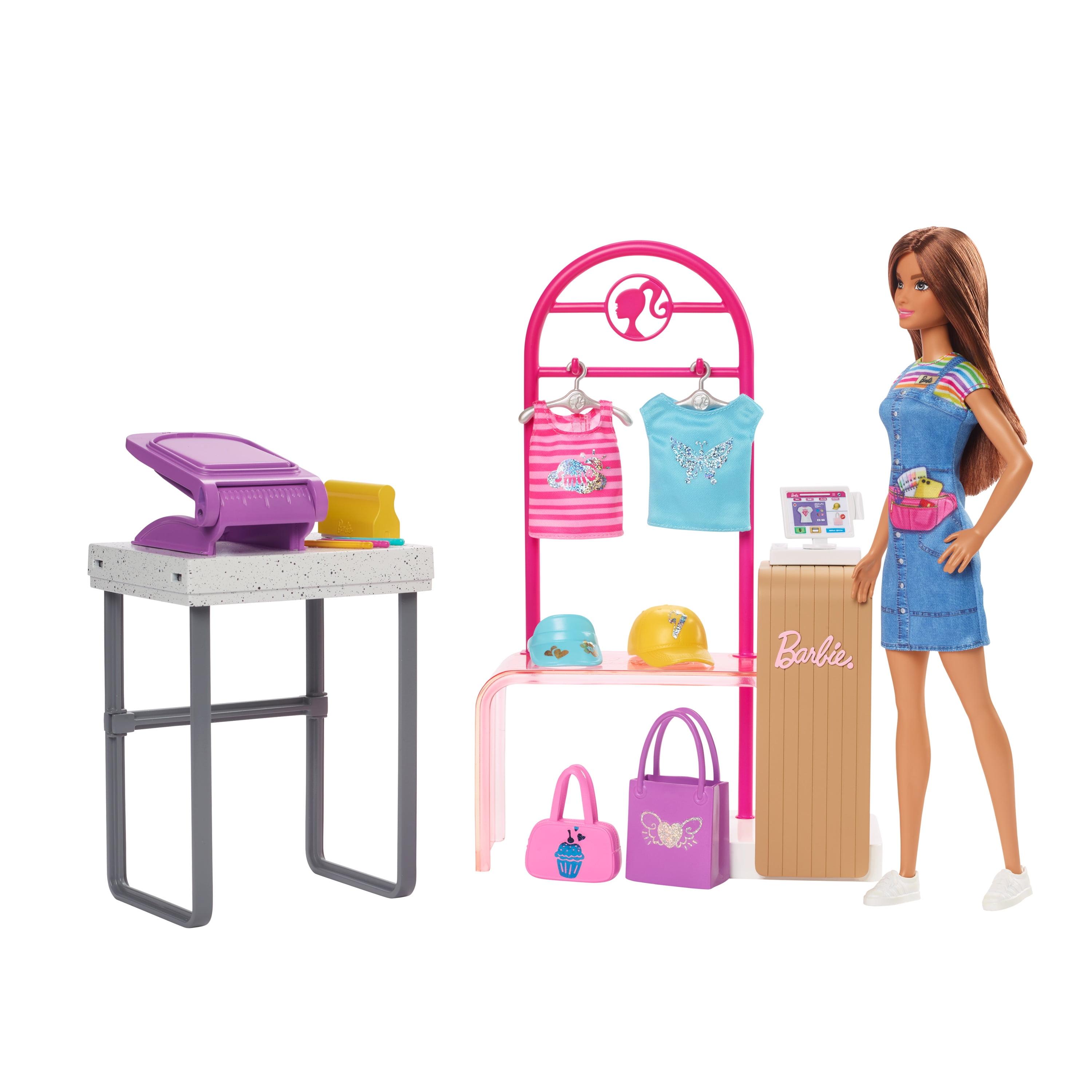 Barbie Make & Sell Boutique Playset with Brunette Doll