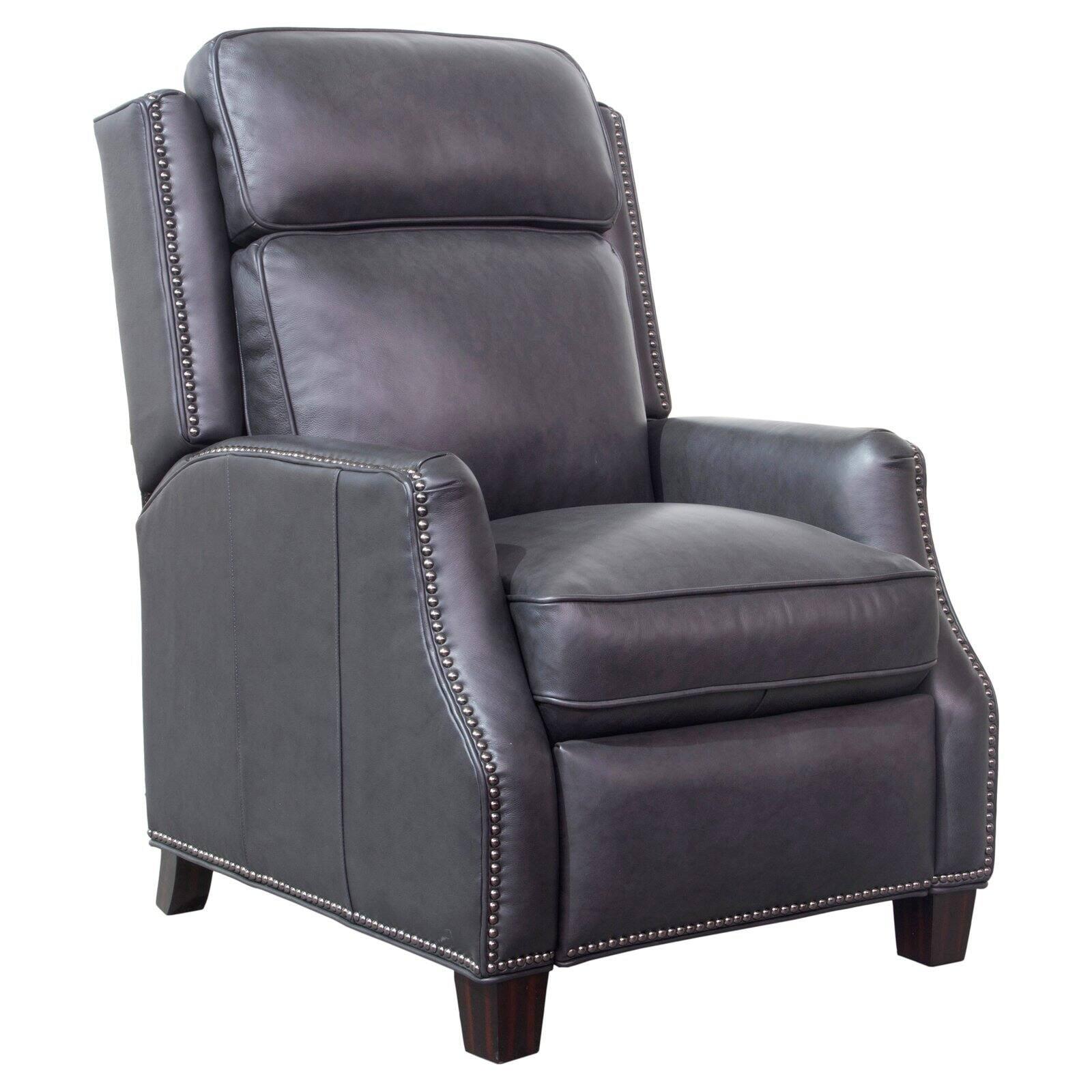 Van Buren Contemporary Gray Leather Handcrafted Recliner