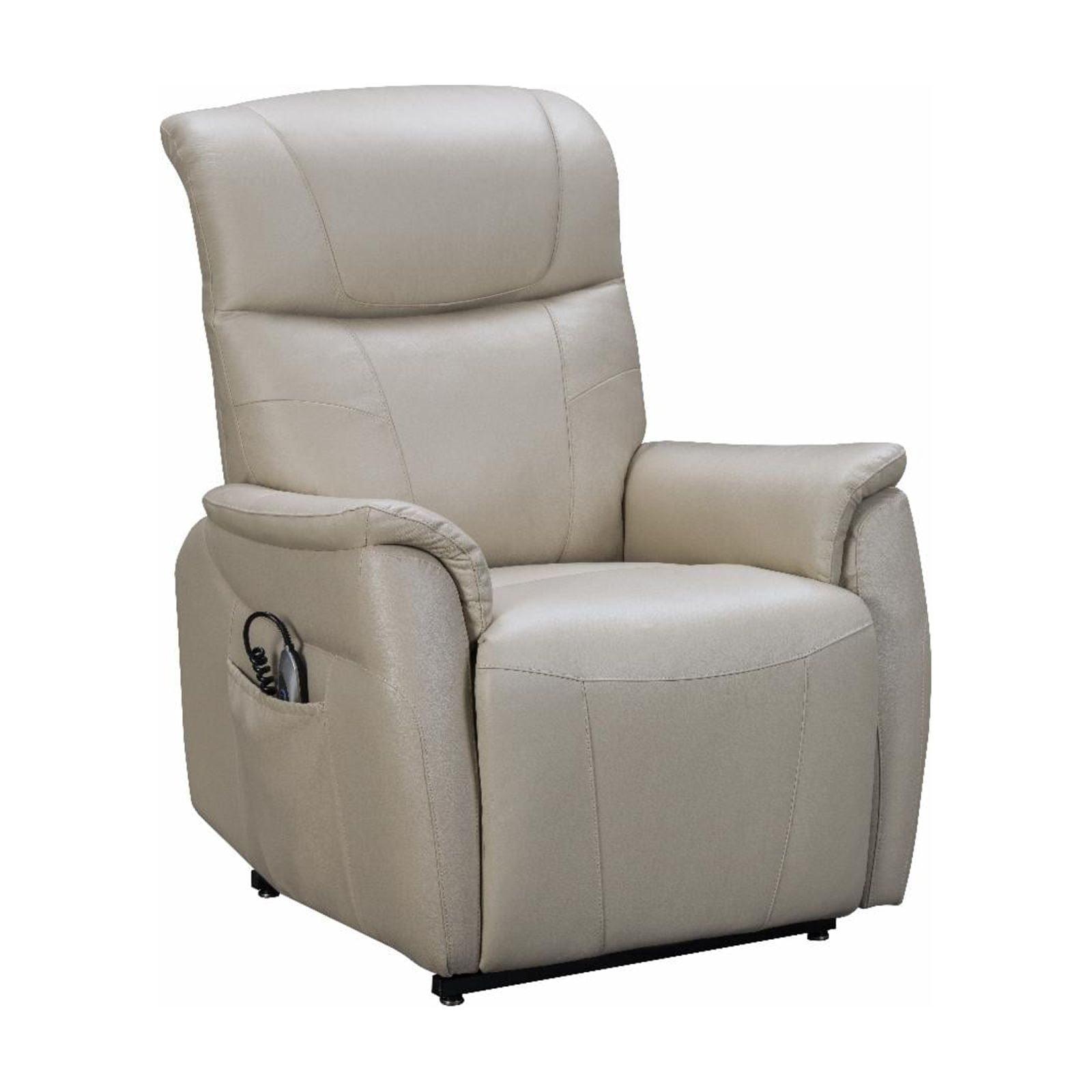 Laurel Cream Leather Lift Recliner with Manufactured Wood Frame