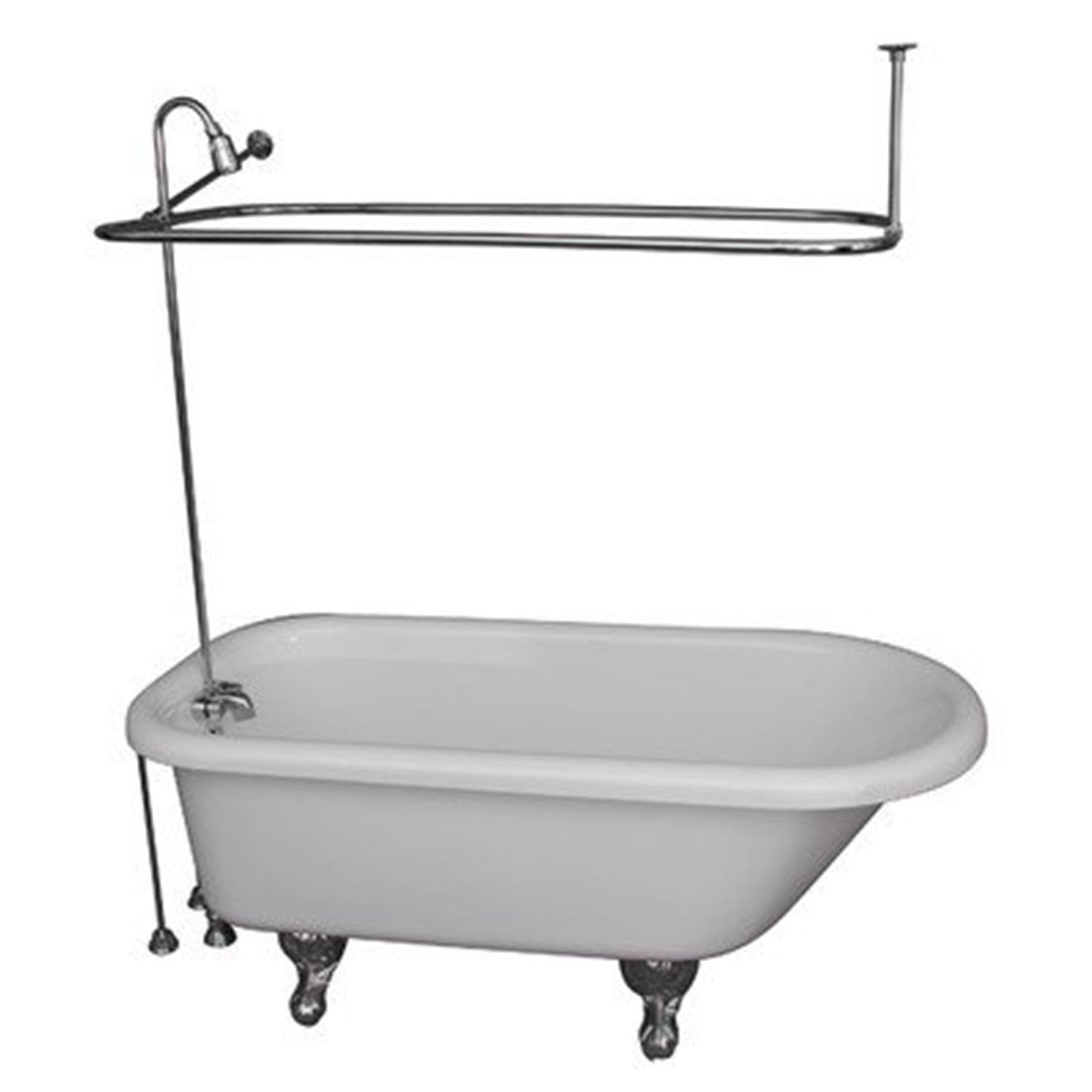 60'' x 30'' Freestanding Soaking Acrylic Bathtub with Faucet