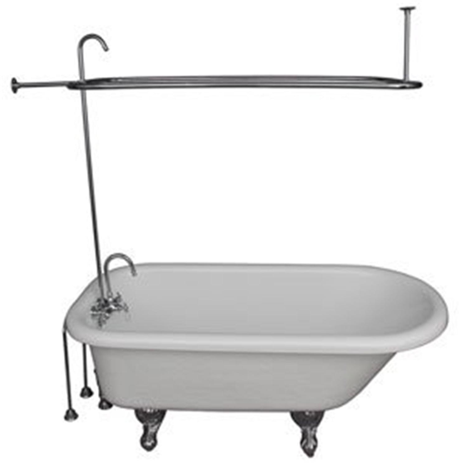 67'' x 29.5'' Freestanding Soaking Acrylic Bathtub with Faucet
