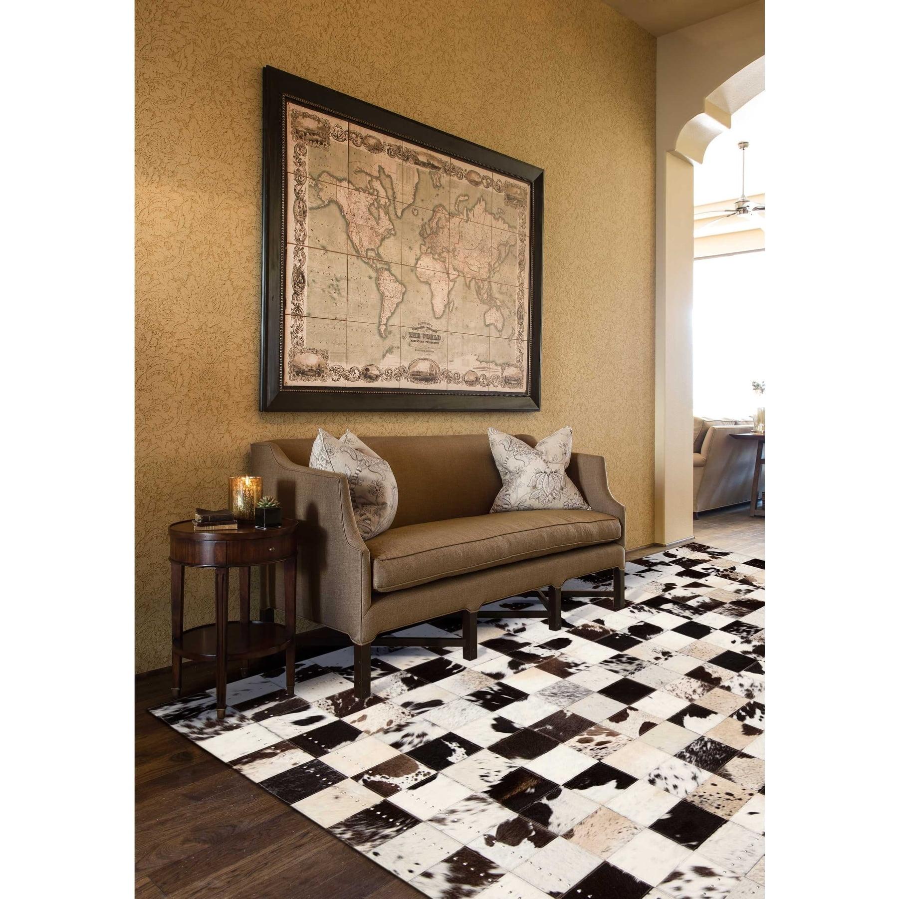 Tuxedo Elegance Handmade Cowhide 8' x 11' Area Rug