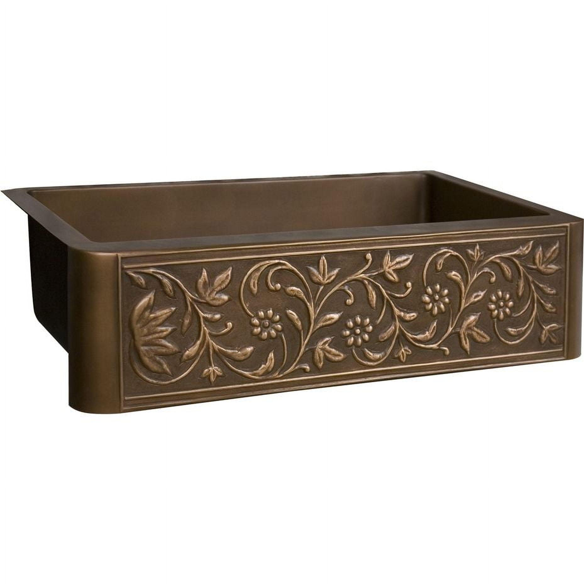 Cilantro 25'' Copper Farmhouse Single Bowl Kitchen Sink