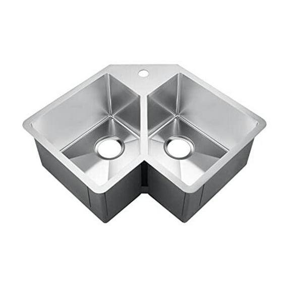 Barclay KSSDB2540-SS Montague 32.75'' L Undermount Double Bowl Stainless Steel Kitchen Sink