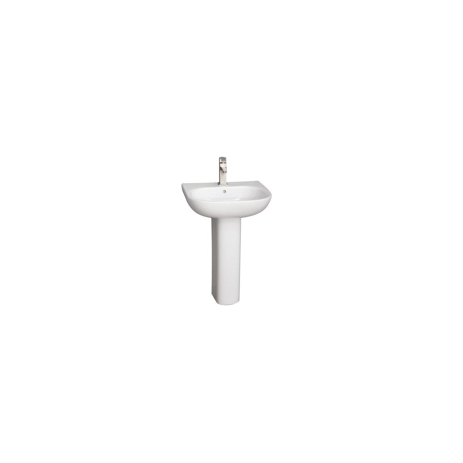 Barclay Tonique White Vitreous China U-Shaped Bathroom Sink with Overflow