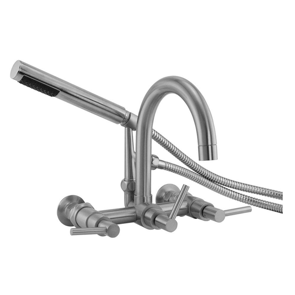 Polished Nickel Wall Mounted Tub Faucet with Handshower