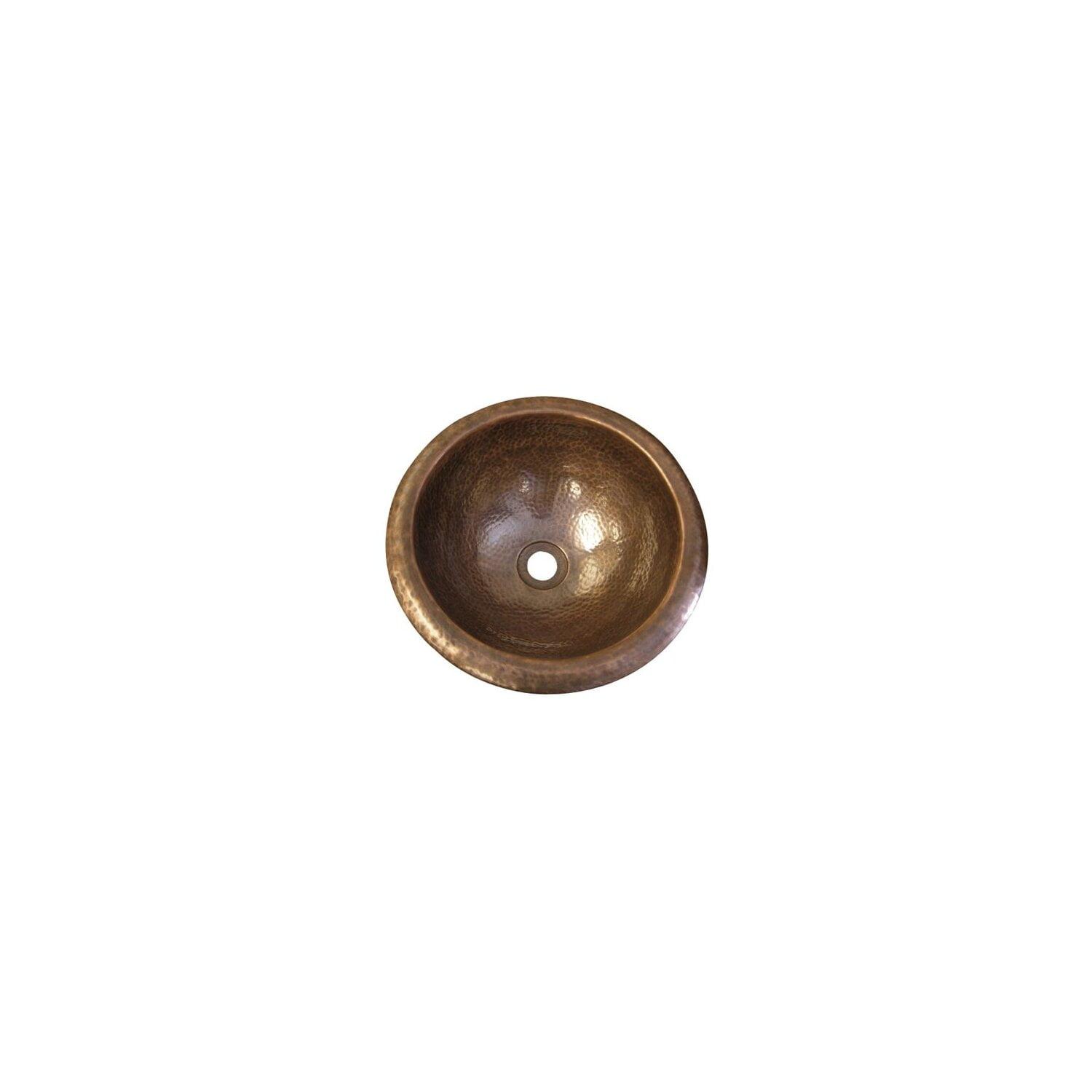 Aldo 17'' Hammered Antique Copper Round Drop-In Sink