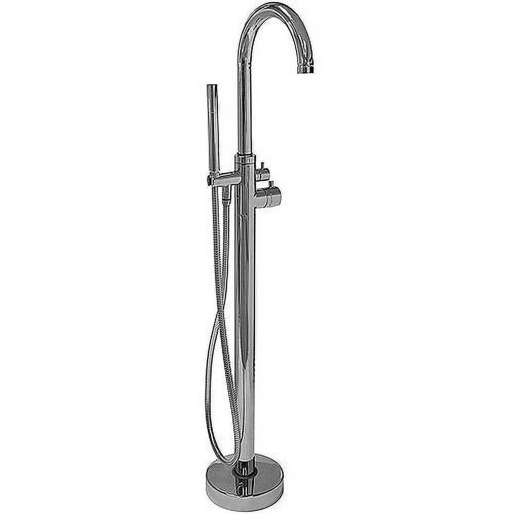 Polished Chrome Freestanding Tub Filler with Handshower