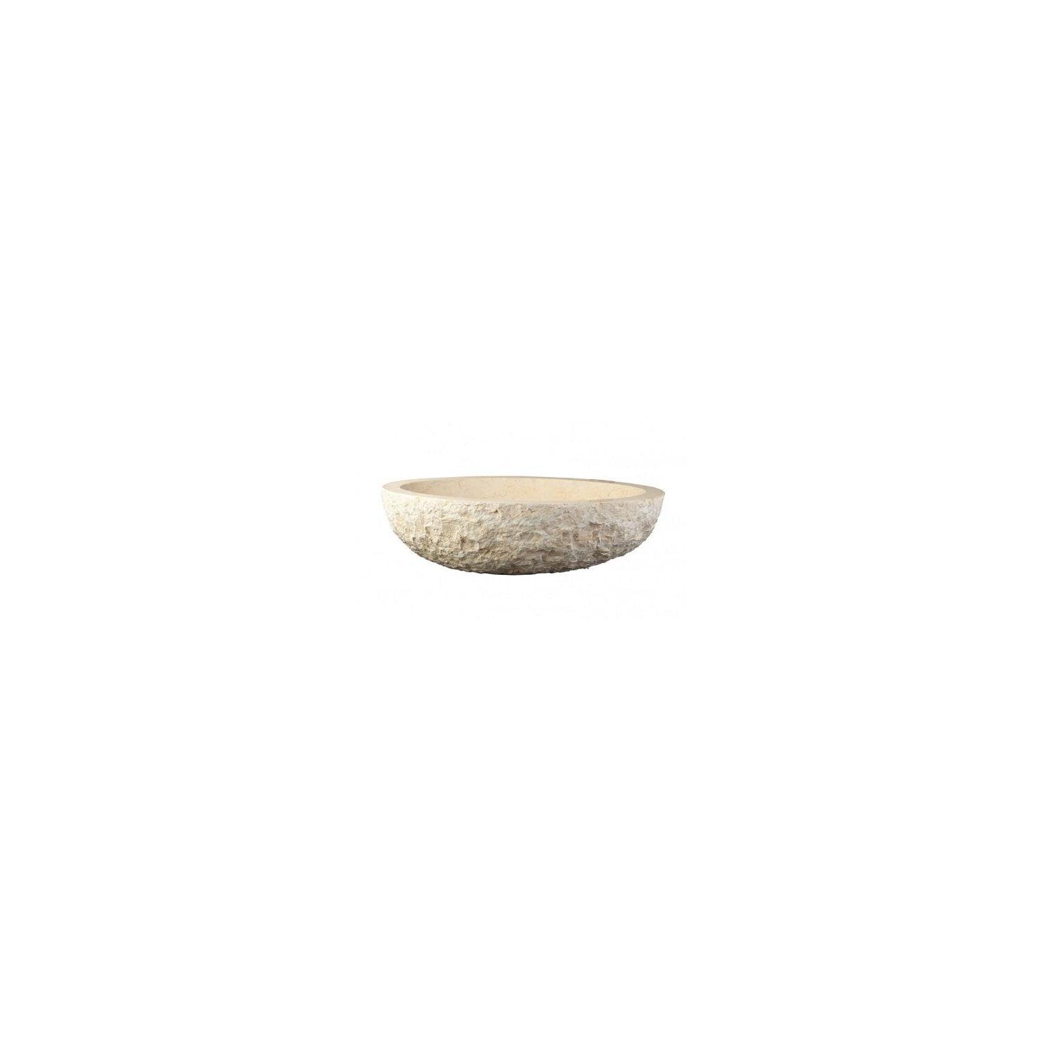 18'' Beige Marble Oval Vessel Sink