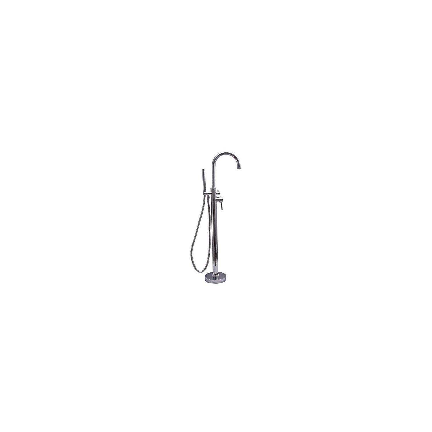 Polished Chrome Freestanding Tub Filler with Handshower