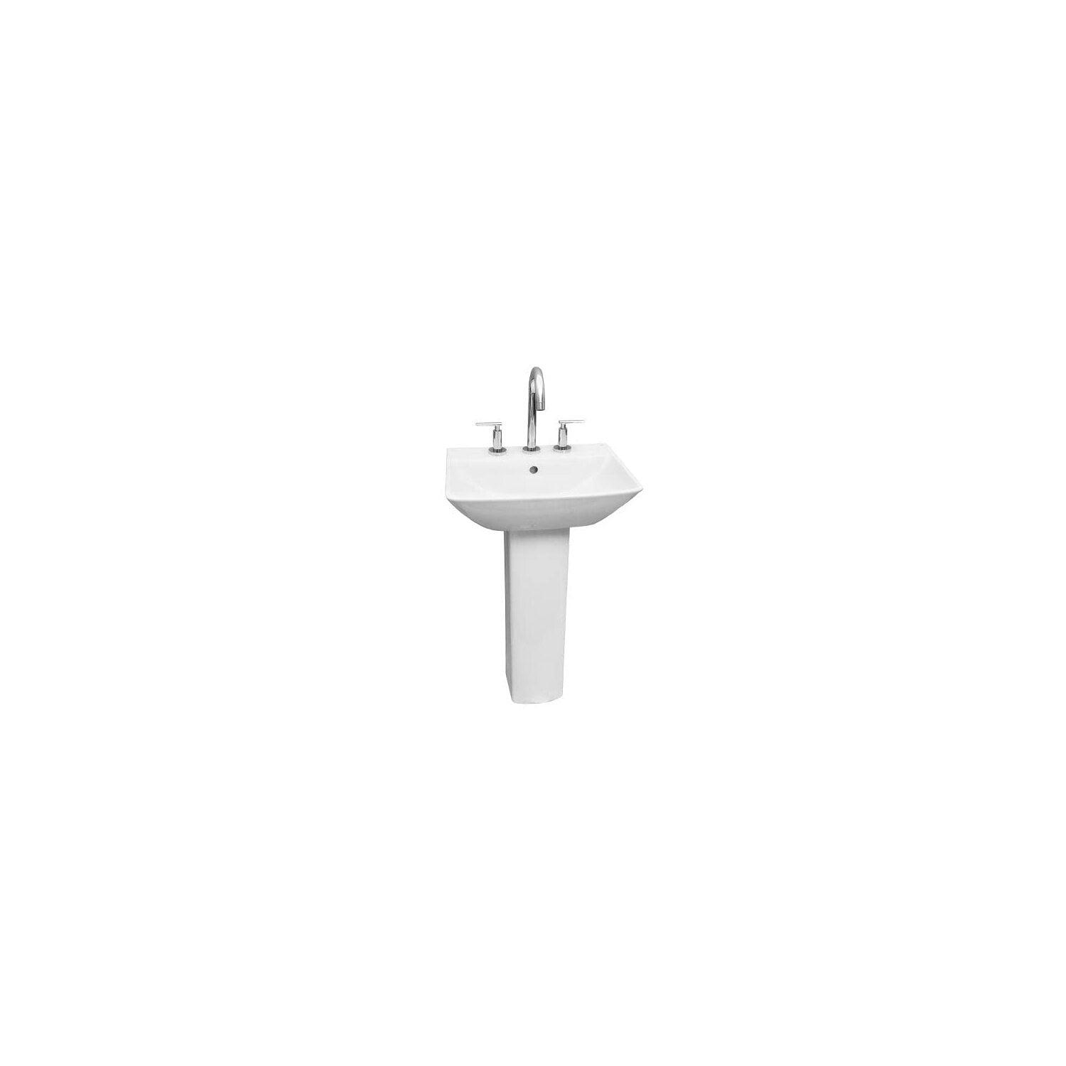 Barclay Summit White Vitreous China Rectangular Bathroom Sink with Overflow