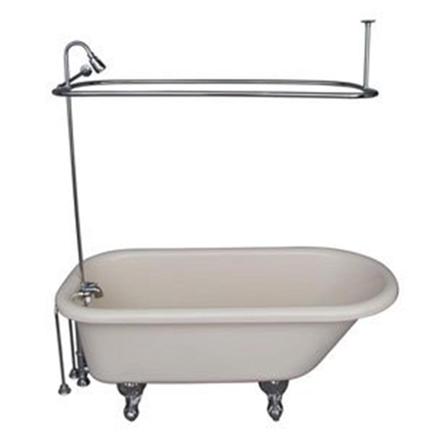 60'' x 30'' Freestanding Soaking Acrylic Bathtub with Faucet