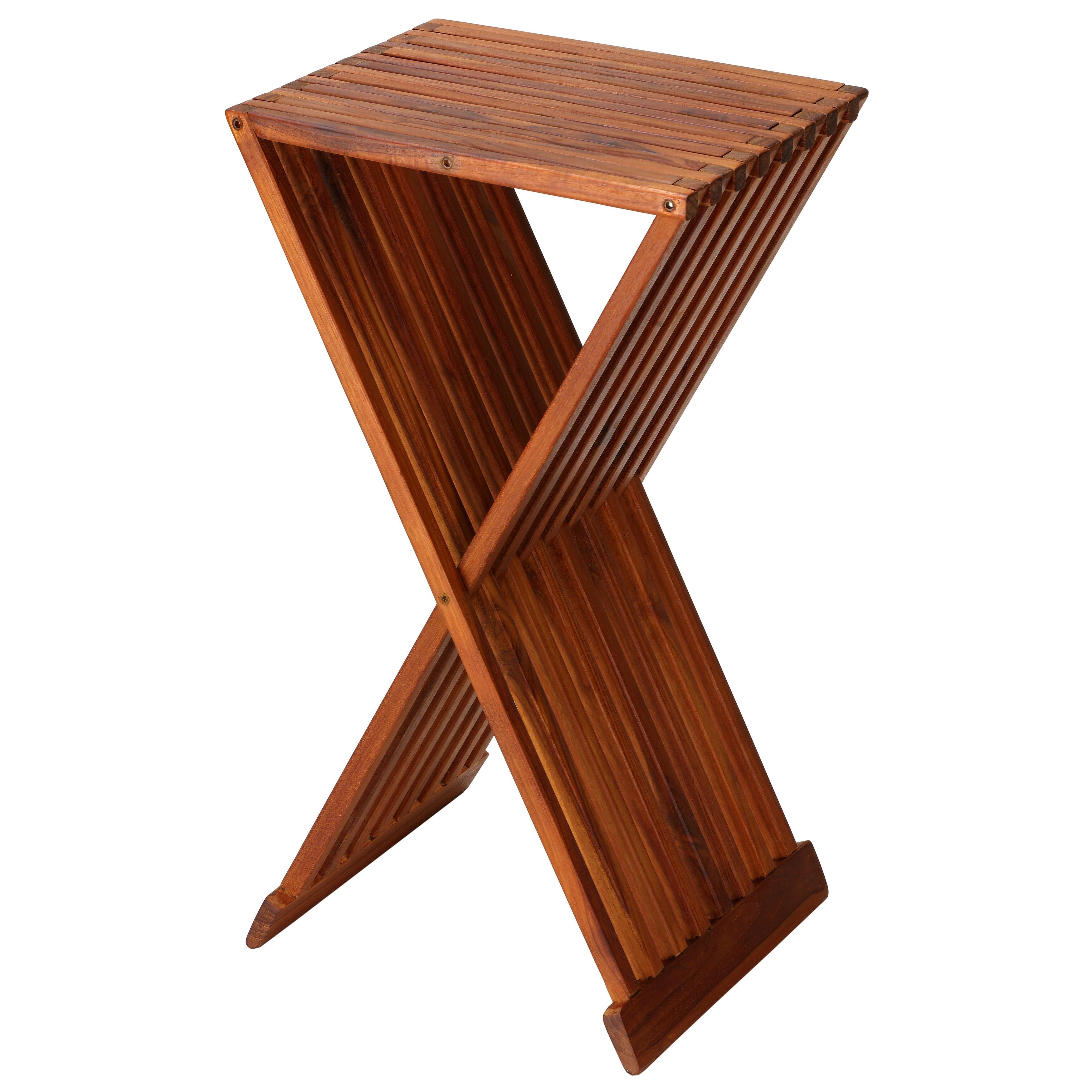 Taj Teak Folding Brown End Table