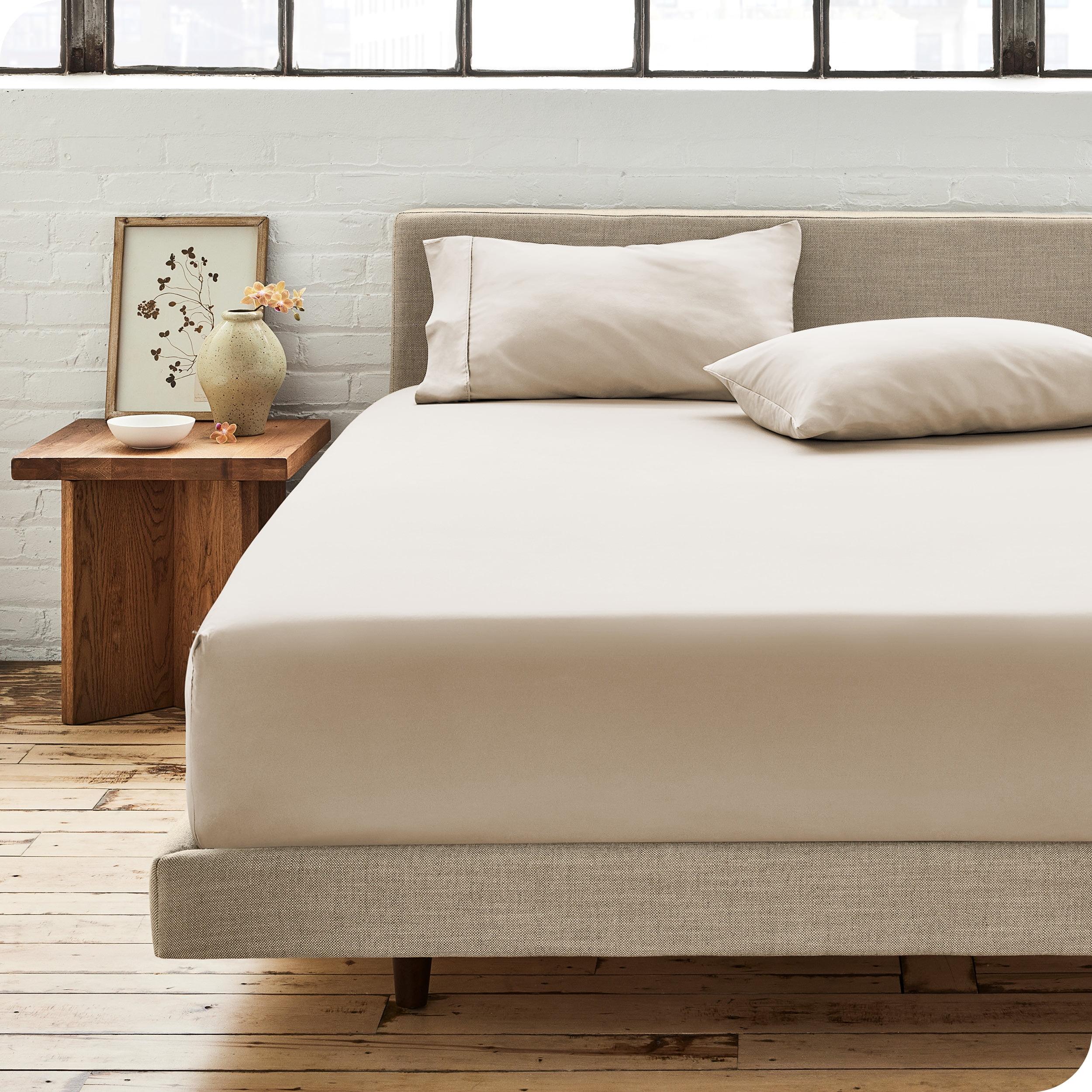 Bare Home 300 Thread Count Organic Cotton Percale Fitted Sheet