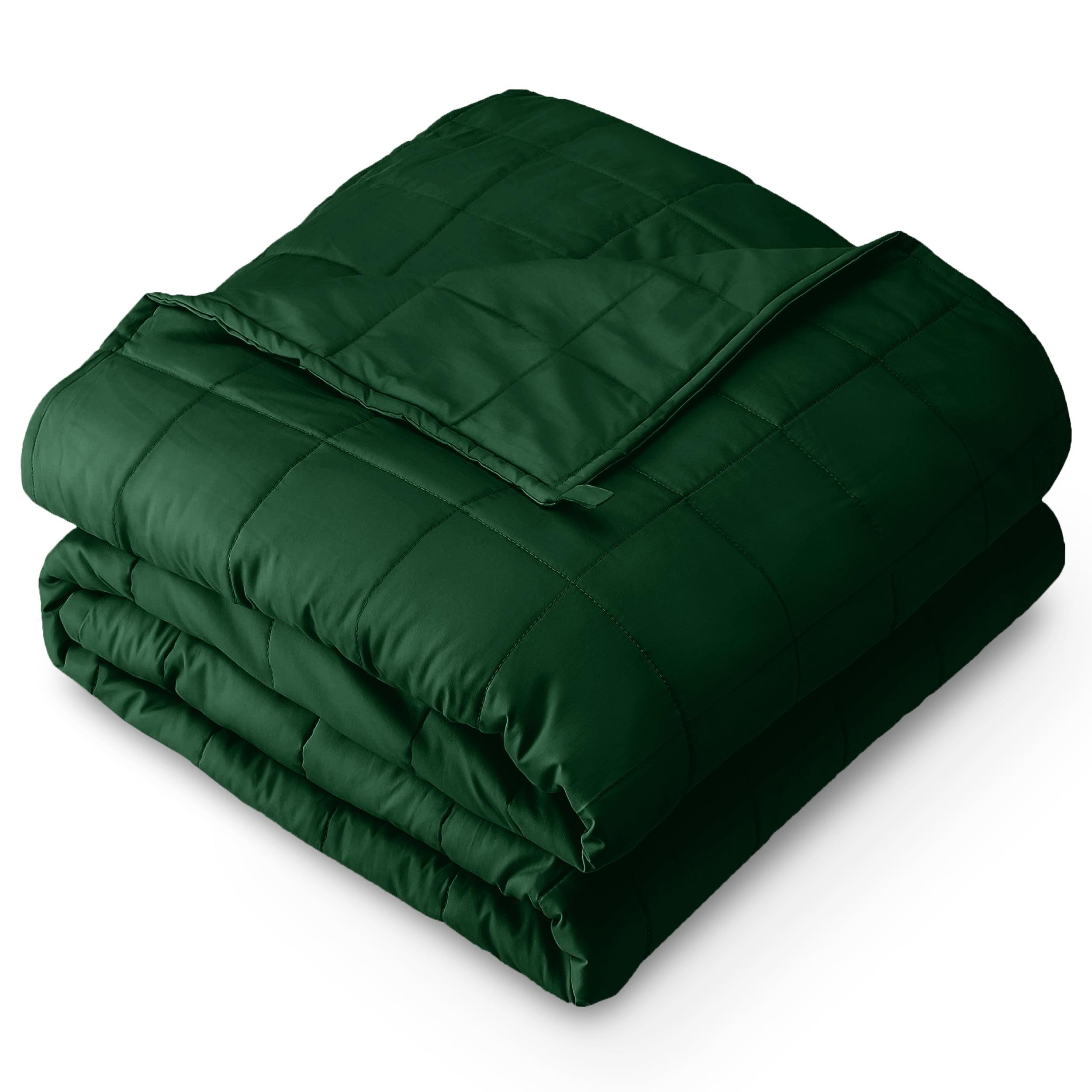 17 lb 60" x 80" Weighted Blanket Cotton Forest Green by Bare Home