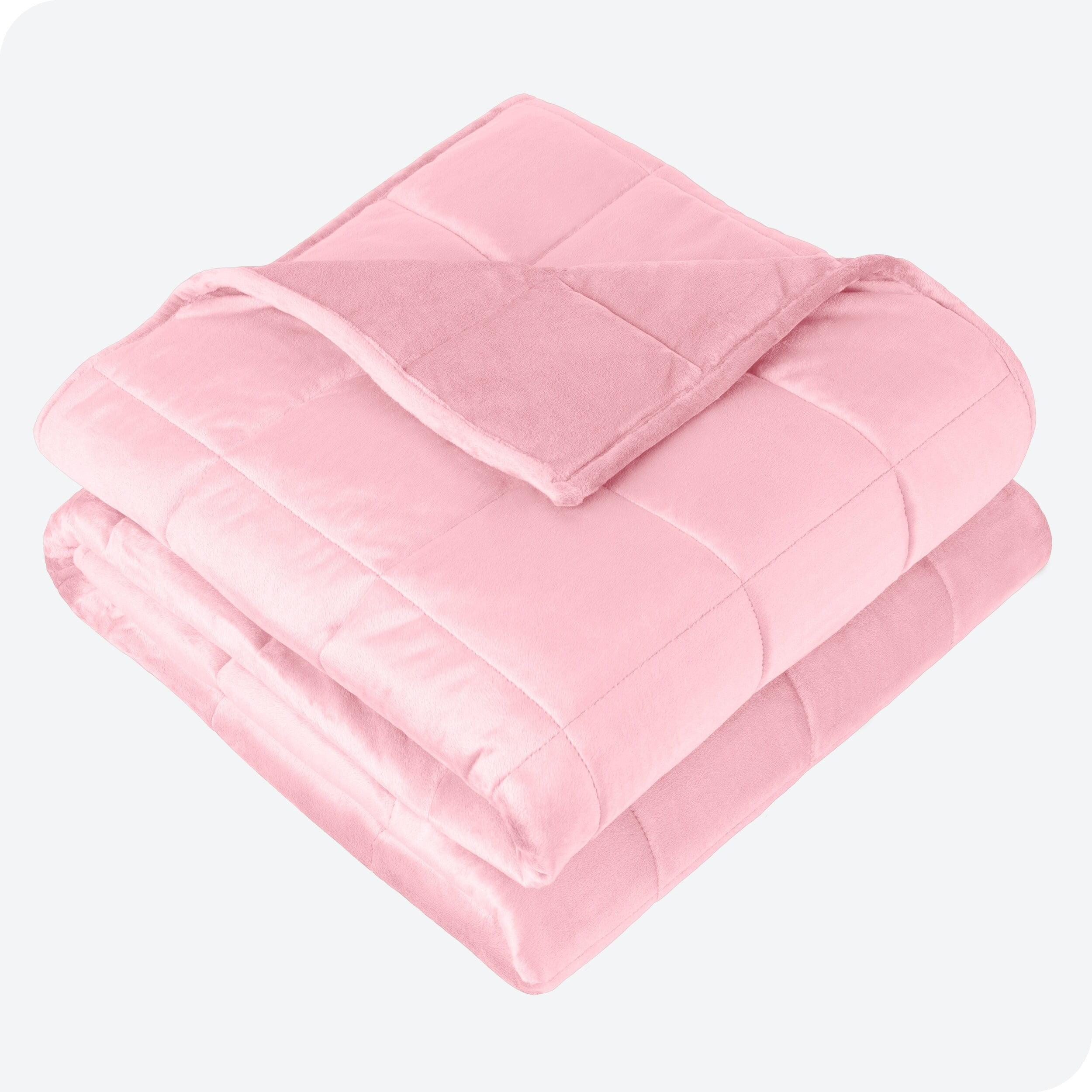 Light Pink Queen Size Minky Fleece Weighted Blanket