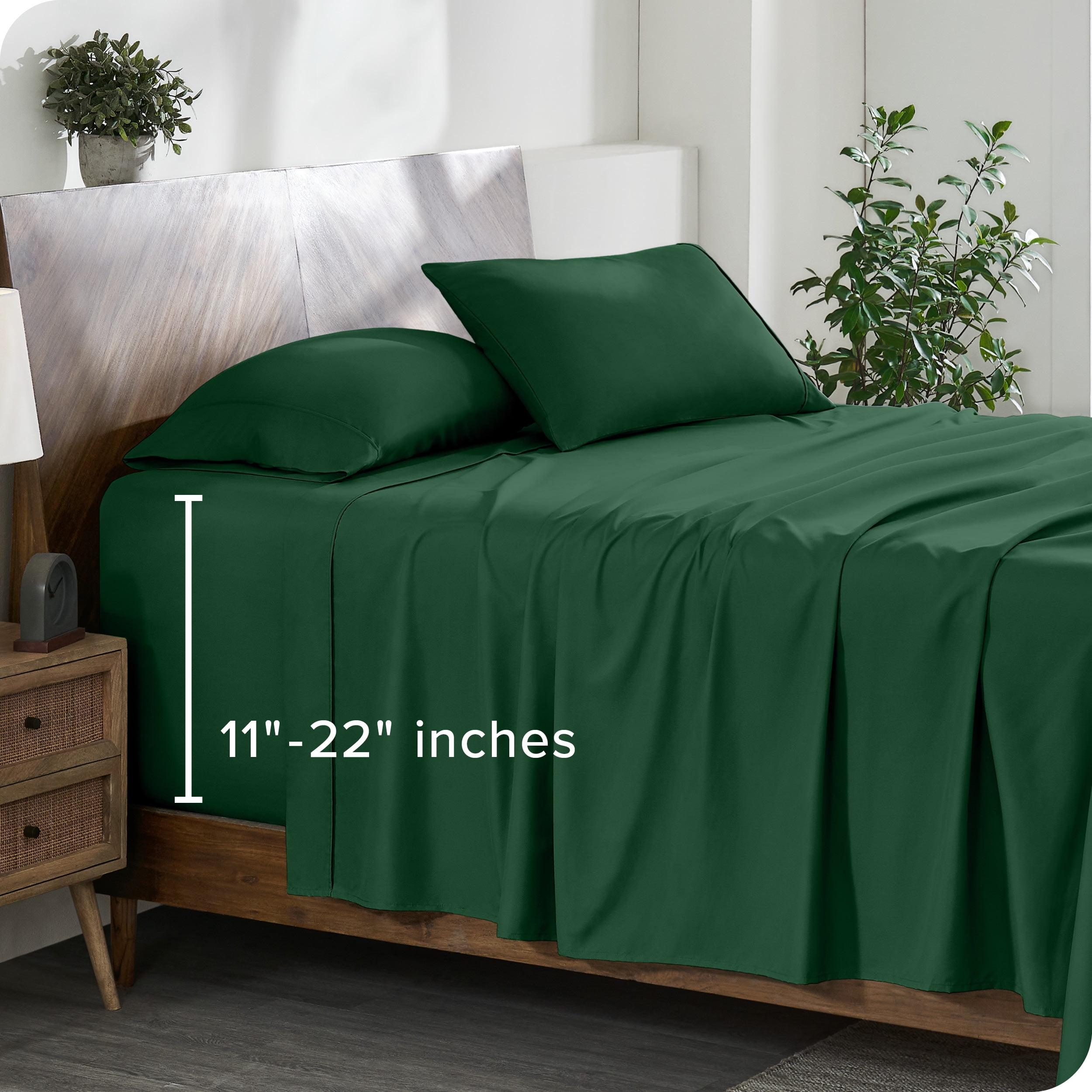 King Forest Green Microfiber Deep Pocket Sheet Set